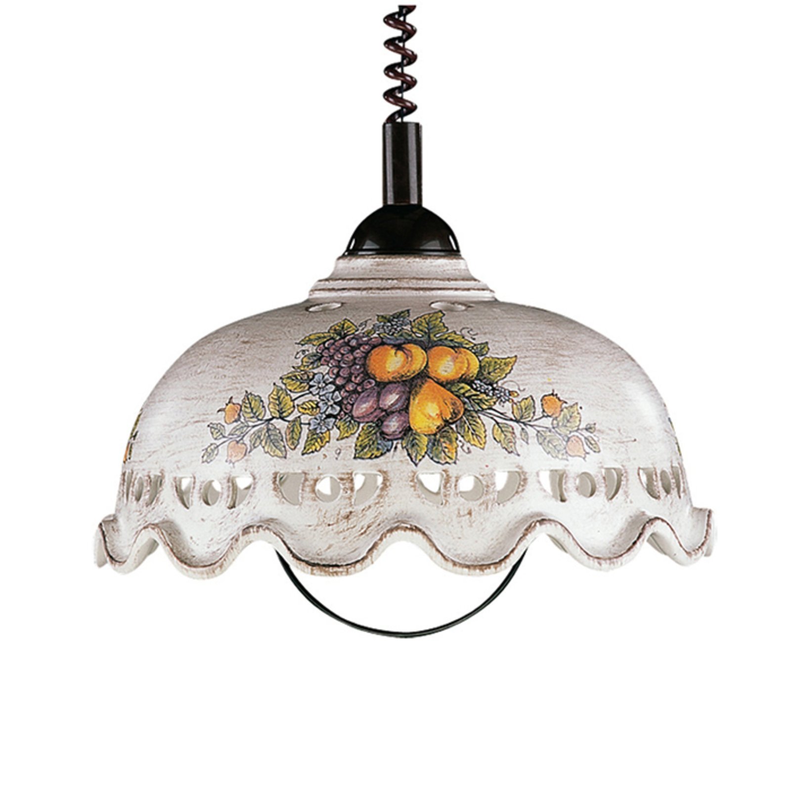 Fruta pendant light with ceramic lampshade