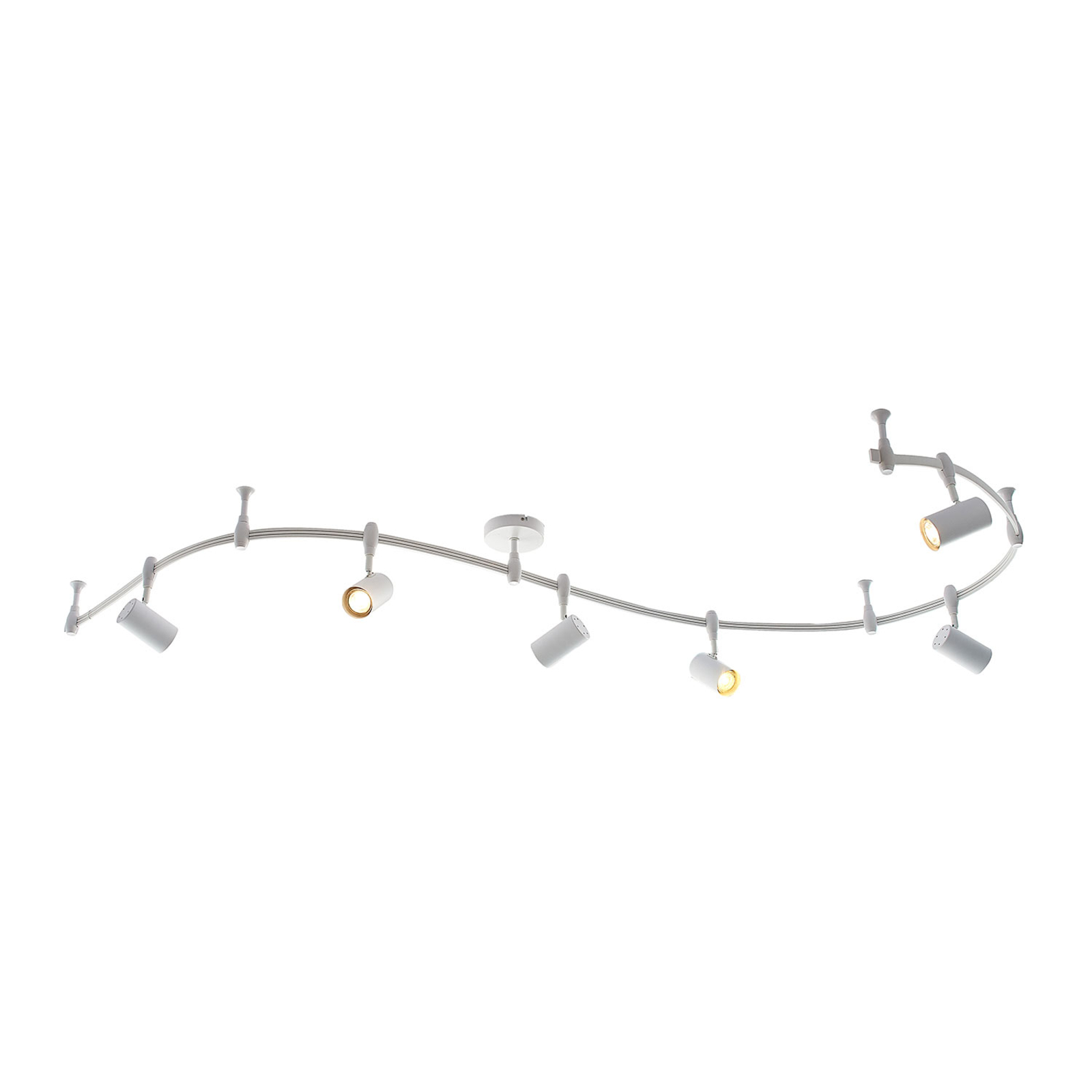 ELC Delila track system, cylinder, sand-white, for Living / Dining Room, steel, aluminium, GU10, 35 W, energy efficiency: A+, L: 300 cm, W: 12 cm, H: 26 cm