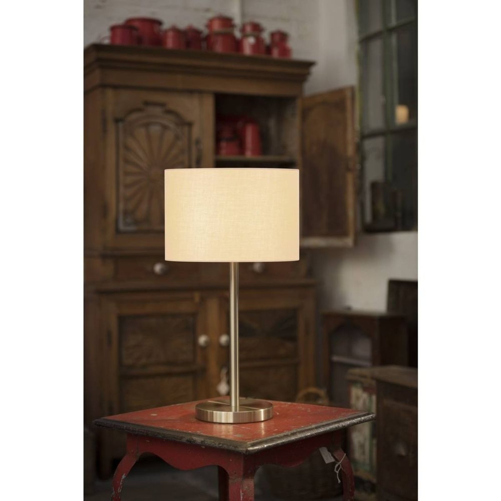 Fenda Lampă de Masă Ø45,5 Beige/Brushed Metal - SLV