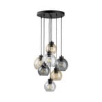 Viseća lampa Cubus Mix, Ø 49 cm, 7 žarulja, raznobojna, staklo, E27