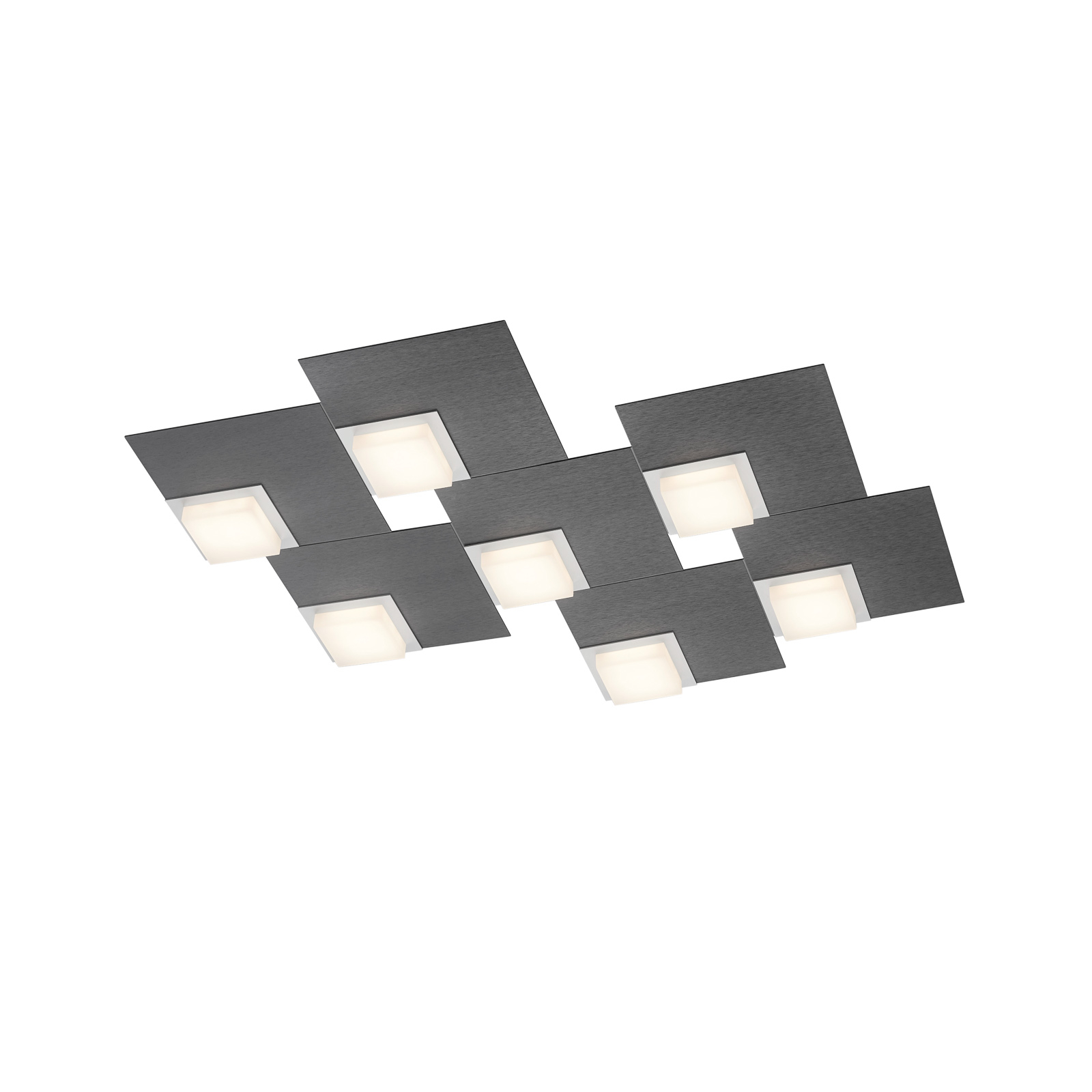 BANKAMP Quadro LED ceiling light 64 W anthracite