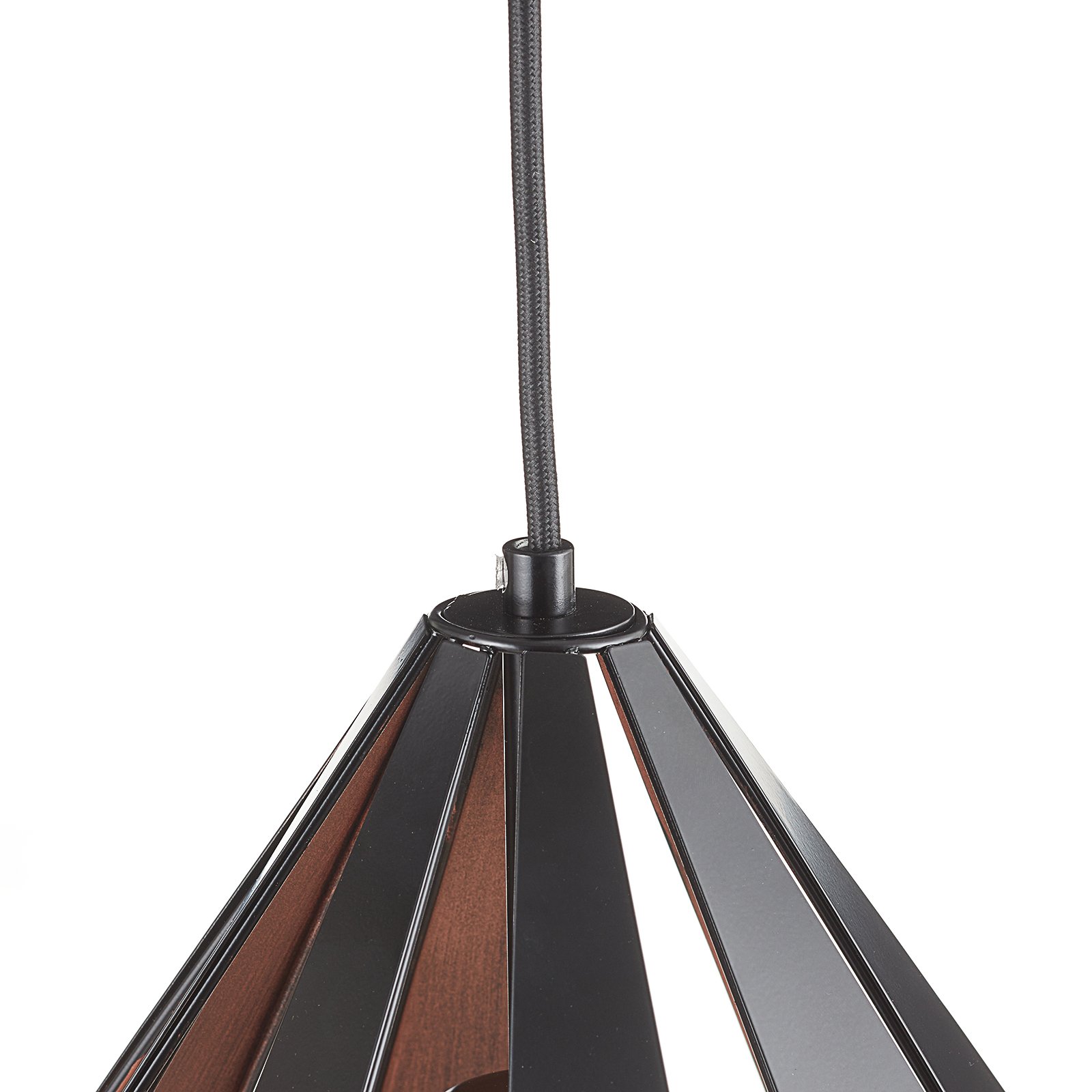 Závesná lampa Carlton čierno-medená Ø 31 cm