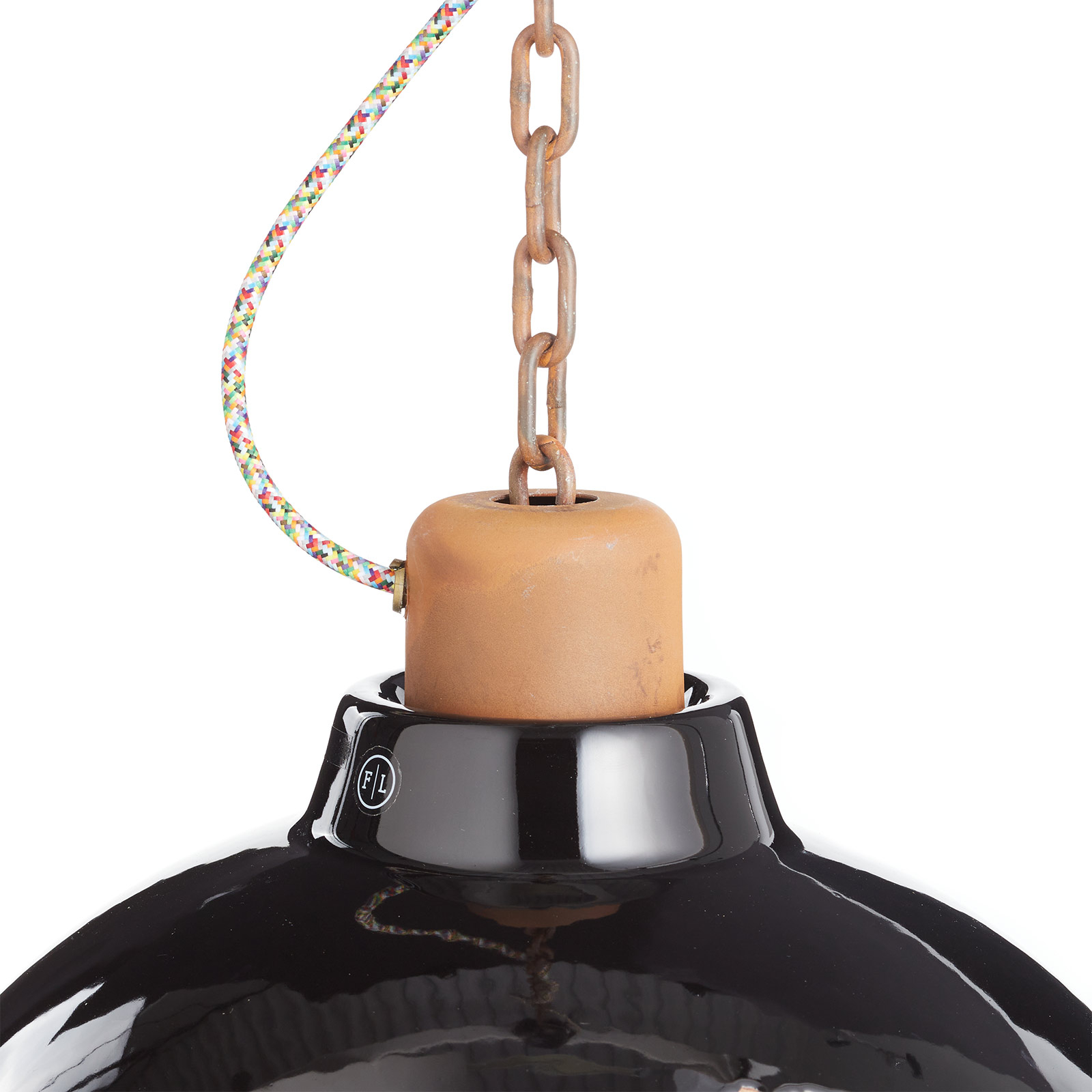 Lámpara colgante C1680 de cerámica, negro