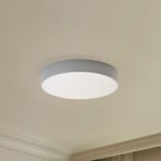 Cleo ceiling light, Ø 50 cm, IP54, grey, metal, E27