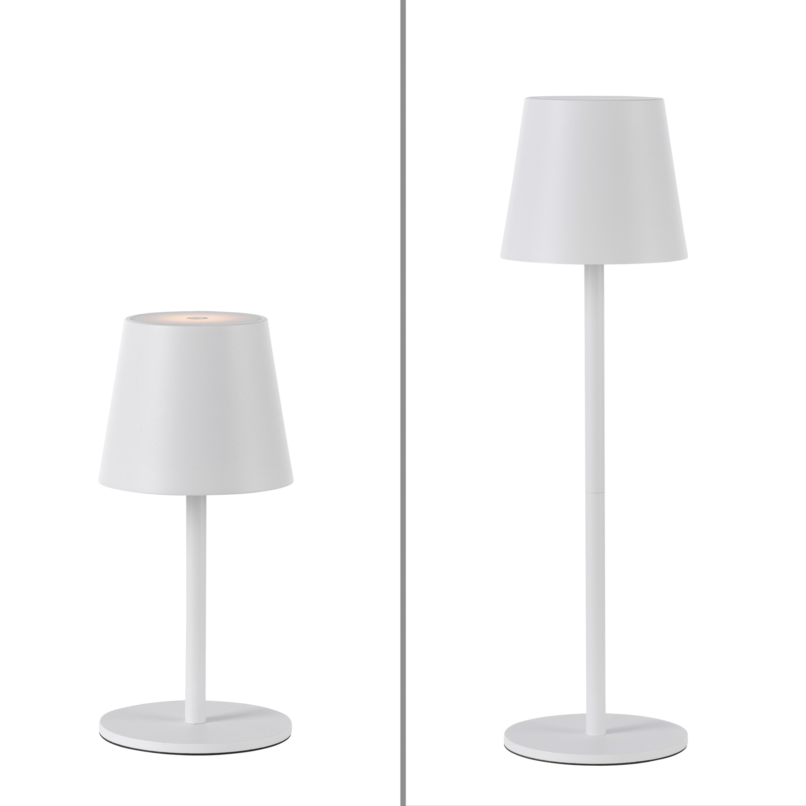 JUST LIGHT. Euria lámpara de mesa LED recargable, blanco, hierro, IP54