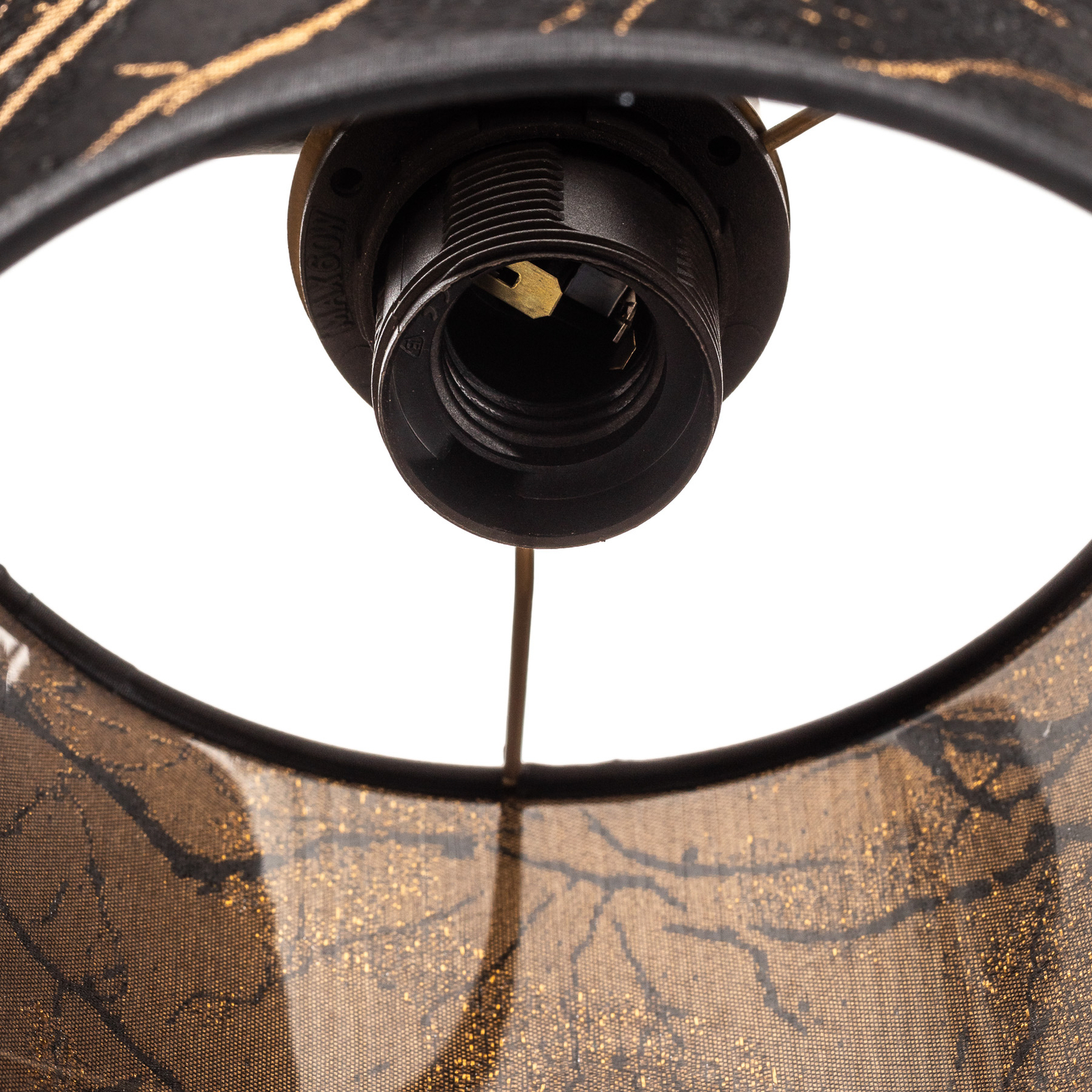 Jari hanging light 3-bulb long marbled black