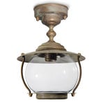 Olivia outdoor ceiling light, IP44, brass, glass