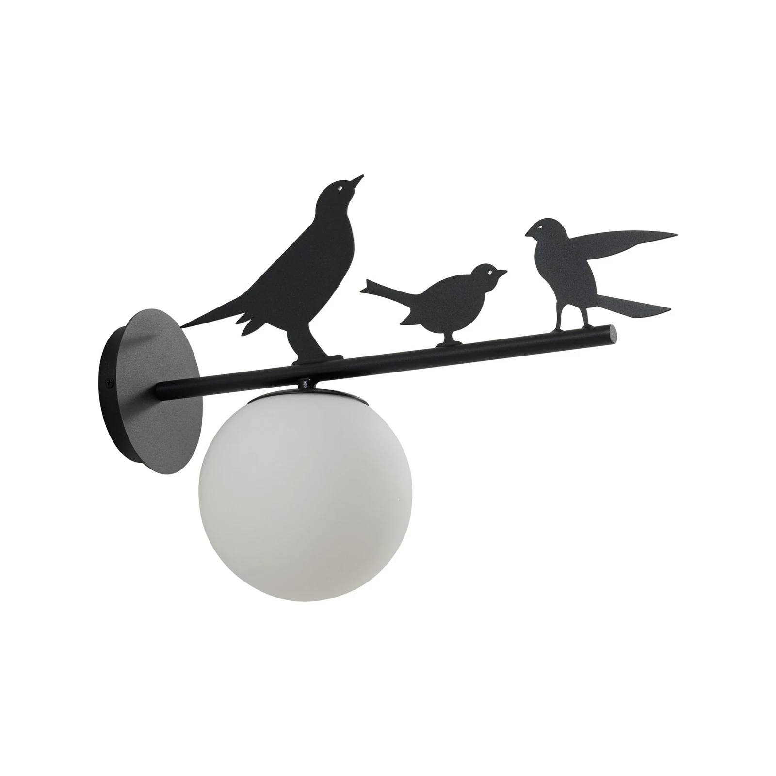 Lindby Candeeiro de parede exterior Lintu, metal, preto, IP44, pássaro