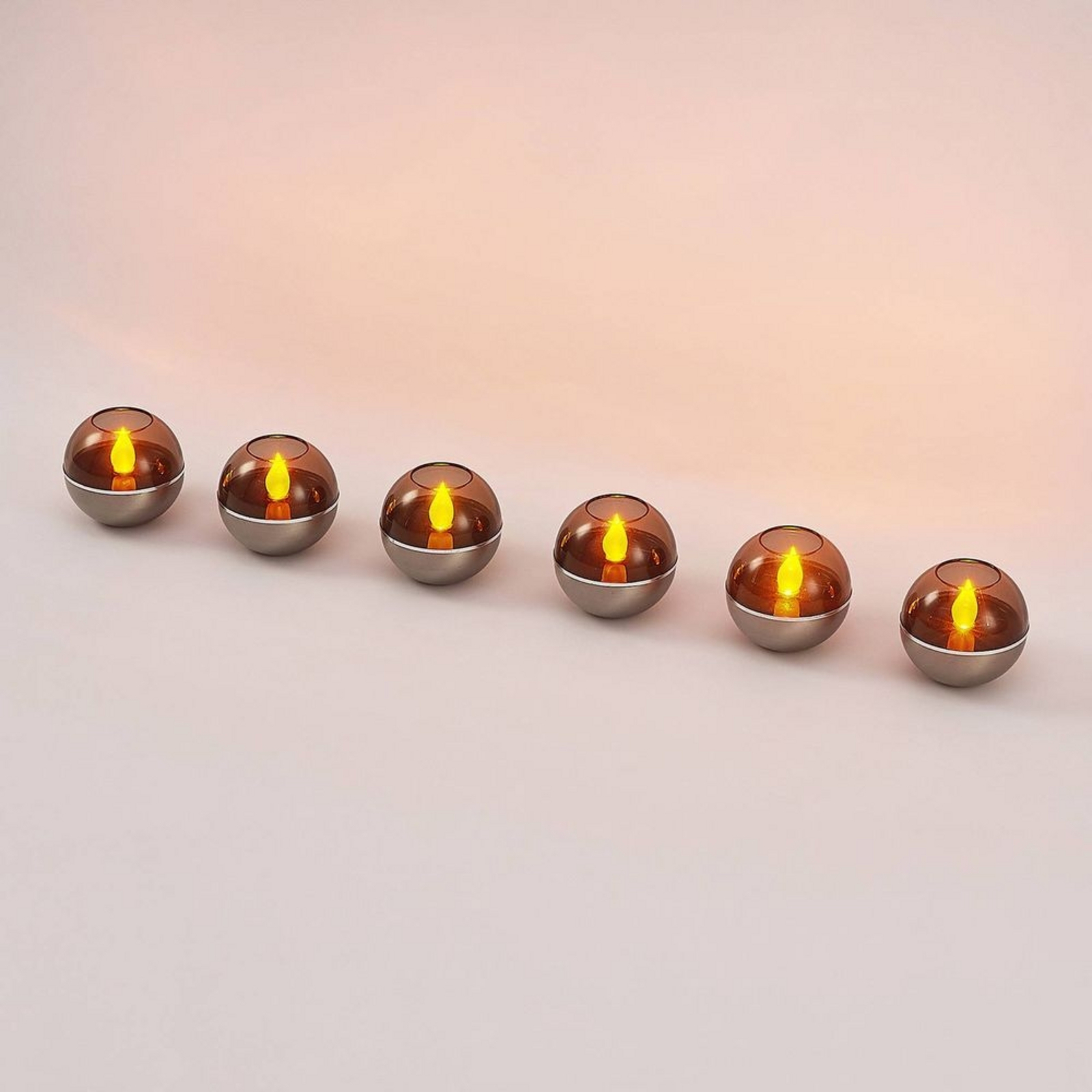 Martjeka 6 psc. LED Solárne Lampy Steel - Lindby