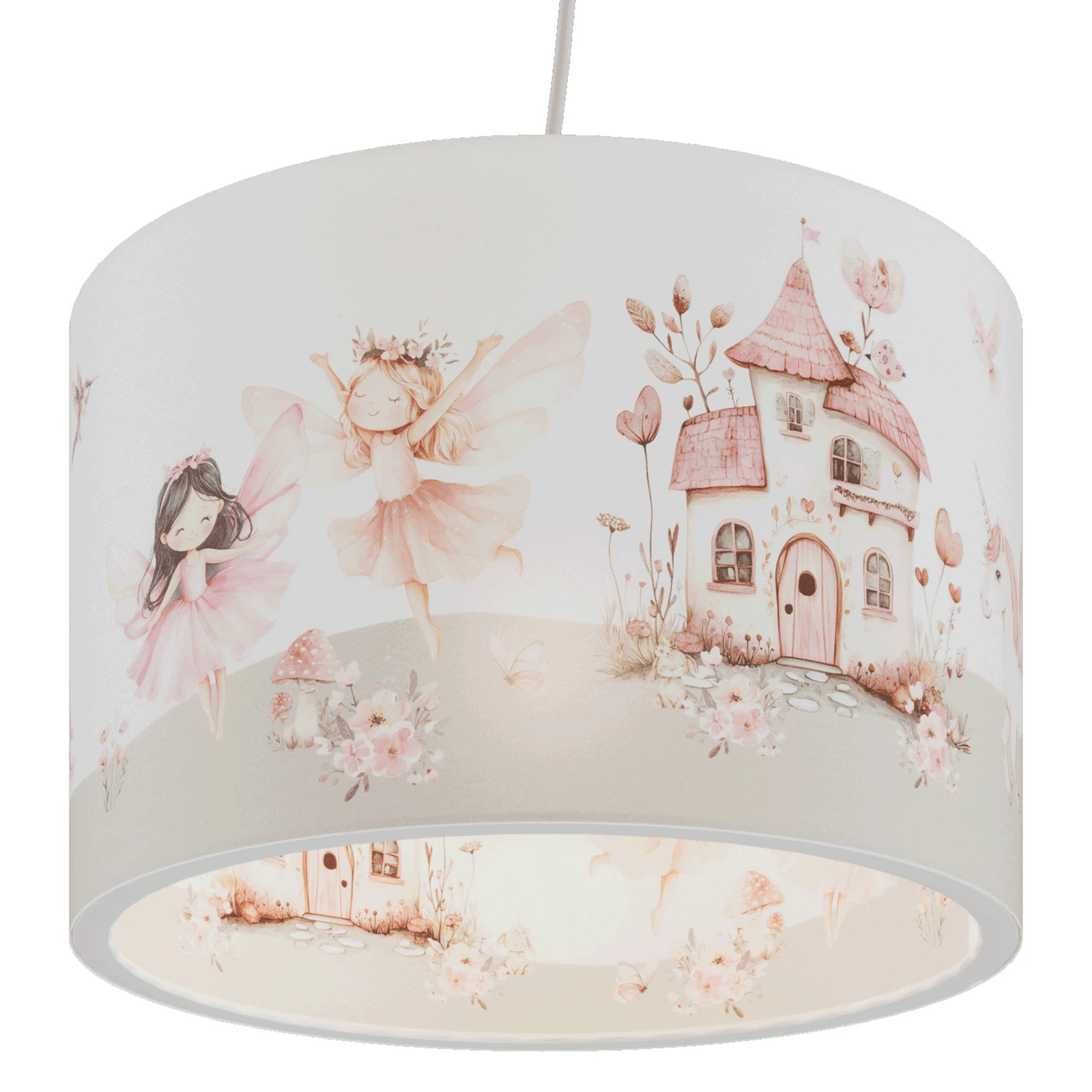 Lógó világítás „Tündérvilág” fehér/rózsaszín, átmérő 38 cm, műanyag