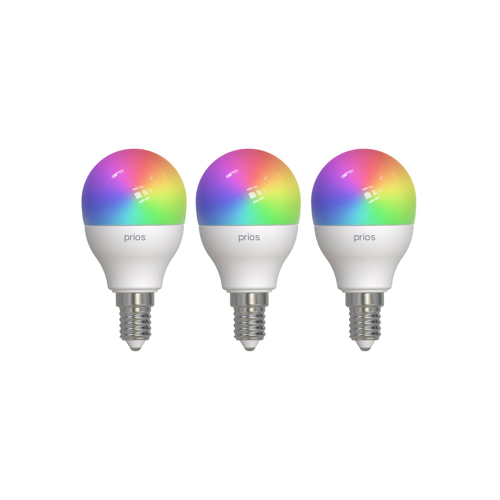 Prios Smart LED žiarovka E14 4,9W RGBW CCT Tuya matná 3-pack