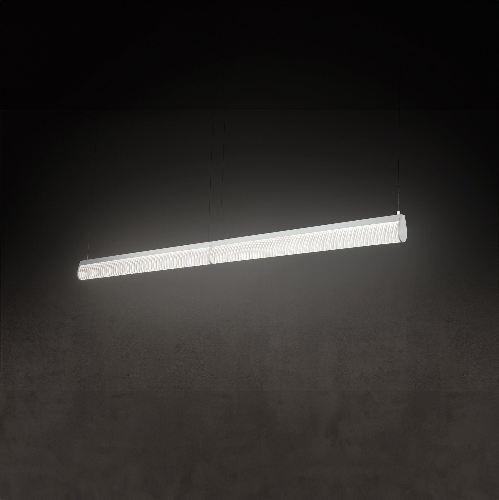 Slamp LED-hængelampe Modula Double, plisseret, grå