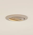 Prios plafoniera a incasso Fibur, beige, alluminio, Ø 8,2 cm