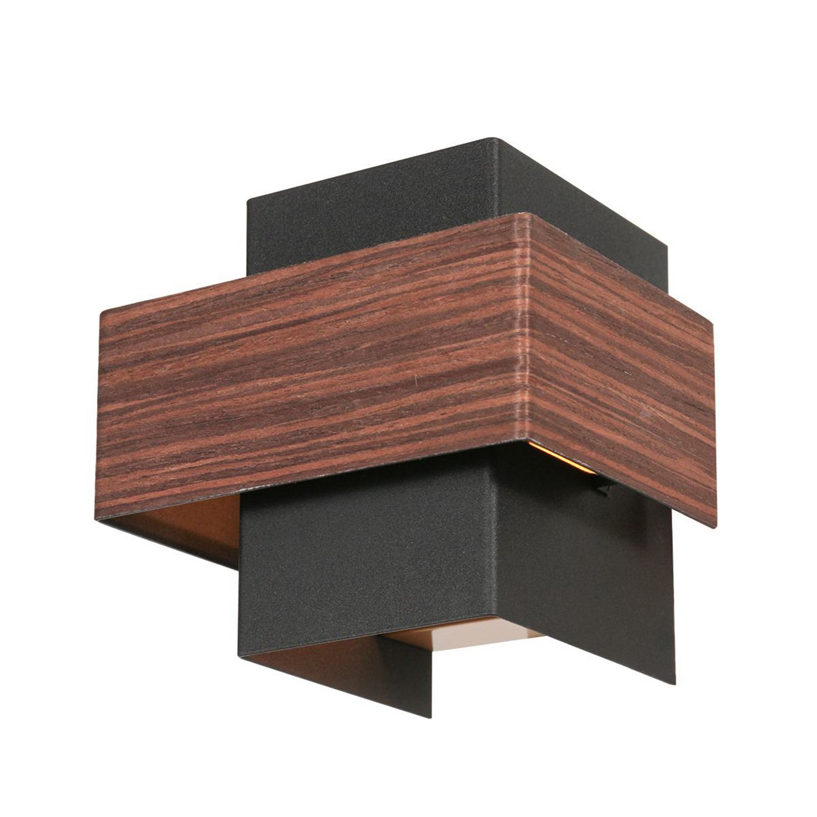 LED wall light Muro 3367, wood look, up/down, G9, 2,700 K