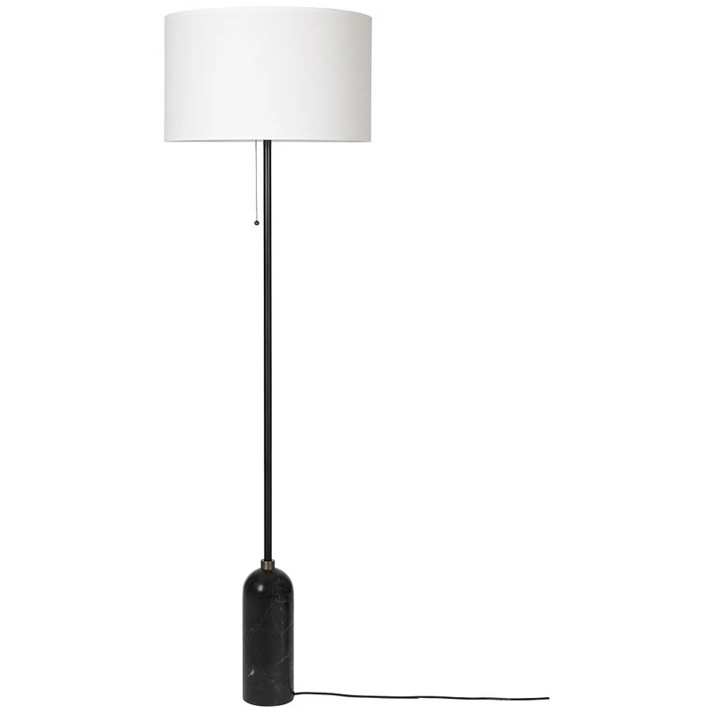 GUBI - Gravity Gulvlampe Sort Marmor/Hvid