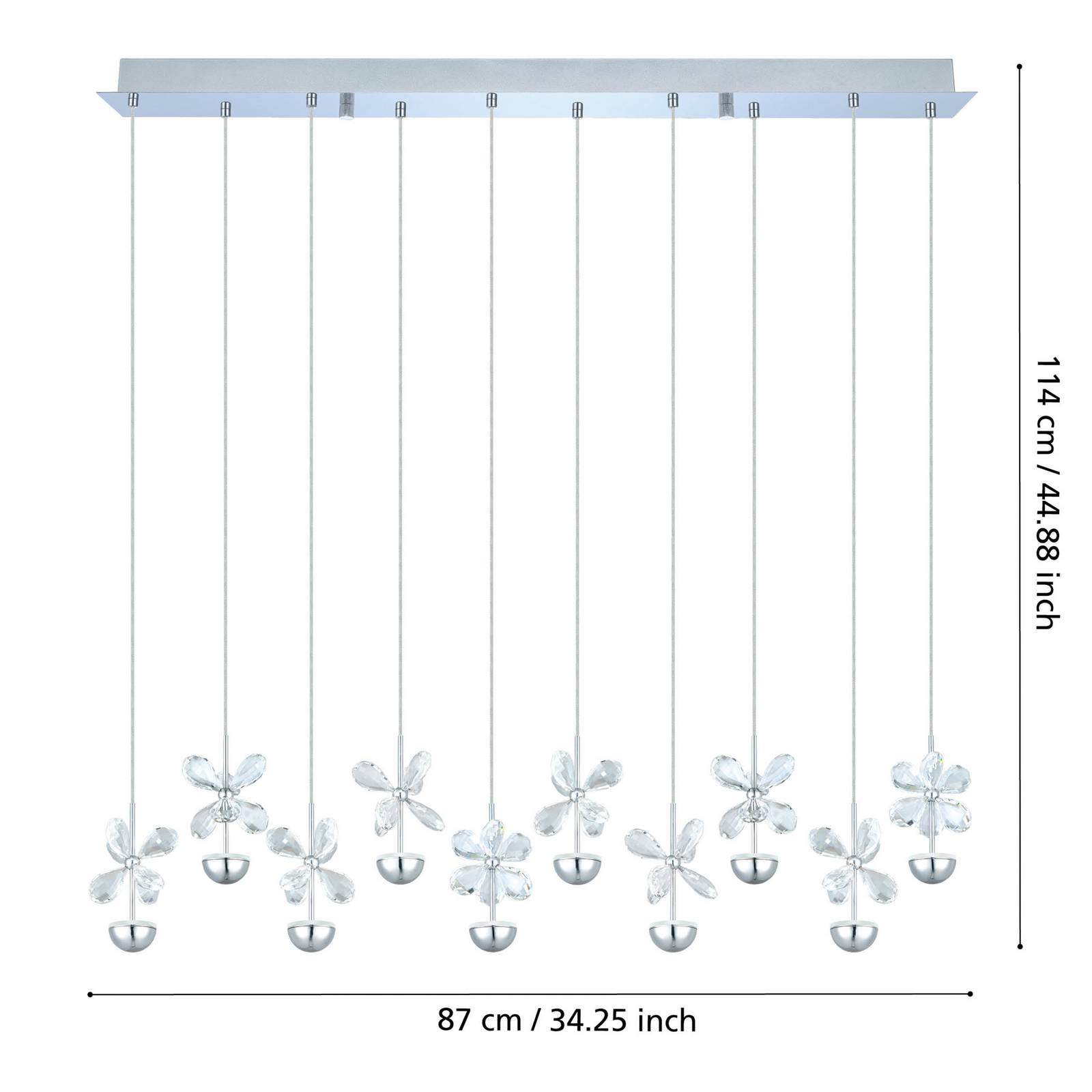 Stars of Light EGLO Stars Of Light LED závěsné svítidlo Pianopoli, chrom, délka 87 cm