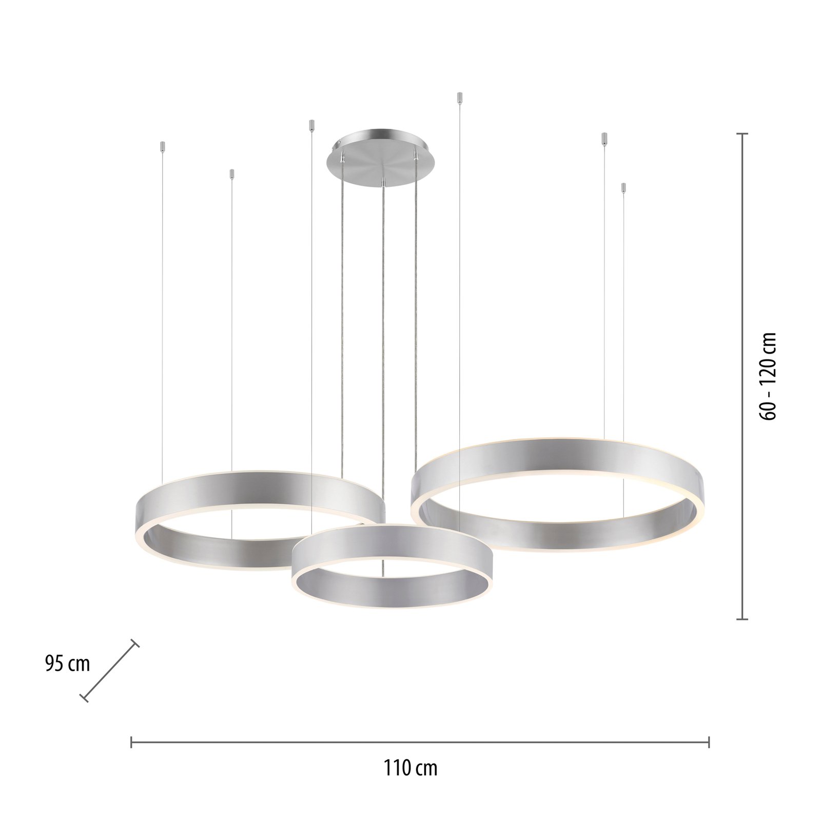 Paul Neuhaus Sculli LED závěsné svítidlo, stříbrné