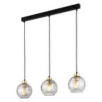 Hanglamp Devi, transparant 3-lamps balken