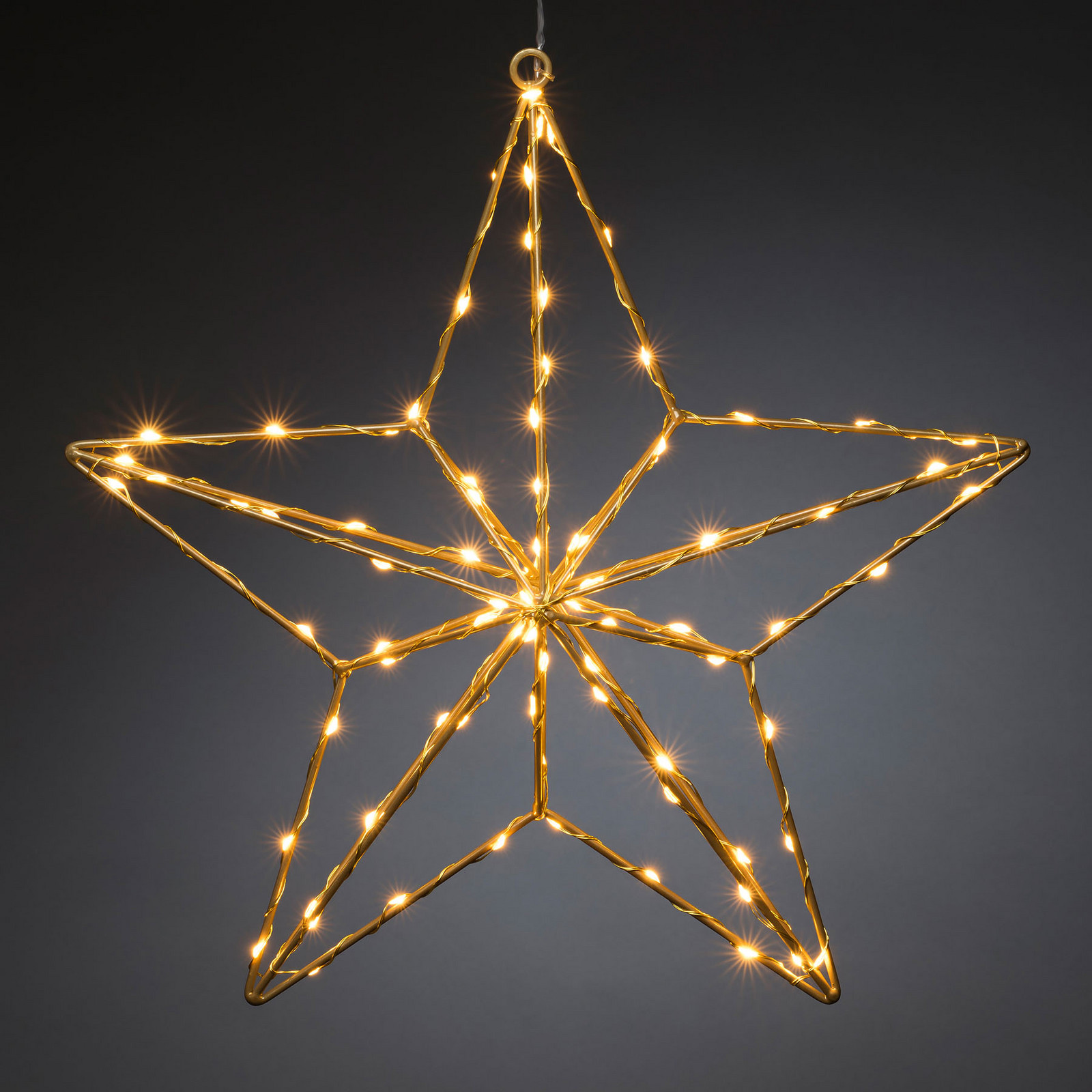 Luz decorativa LED estrela dourada 37x36 cm