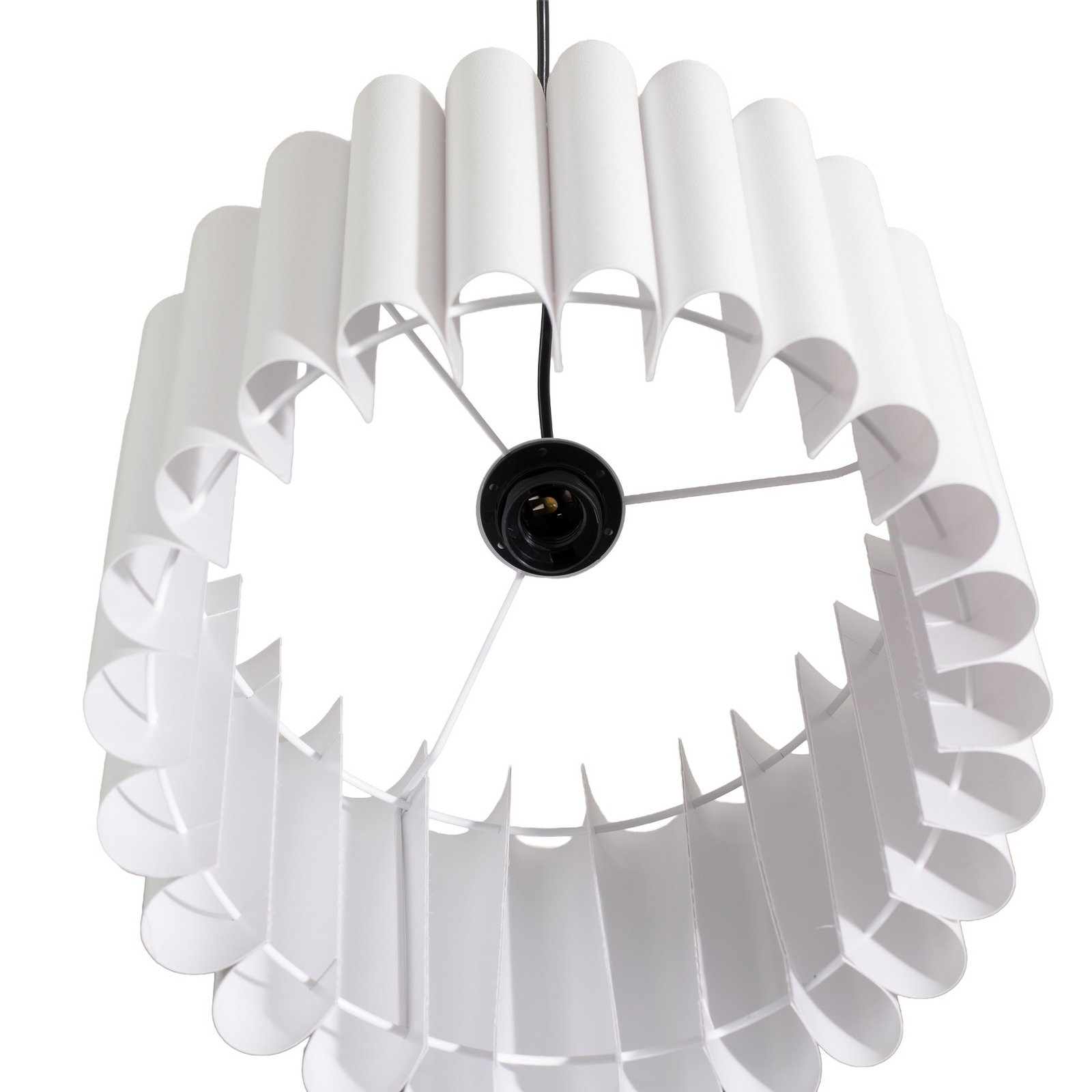 Lámpara colgante Aria, blanca, microfibra, E27