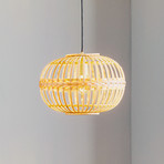 Amsfield hanging light from bamboo, oval shape