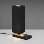 Haley table lamp with a charging station, black