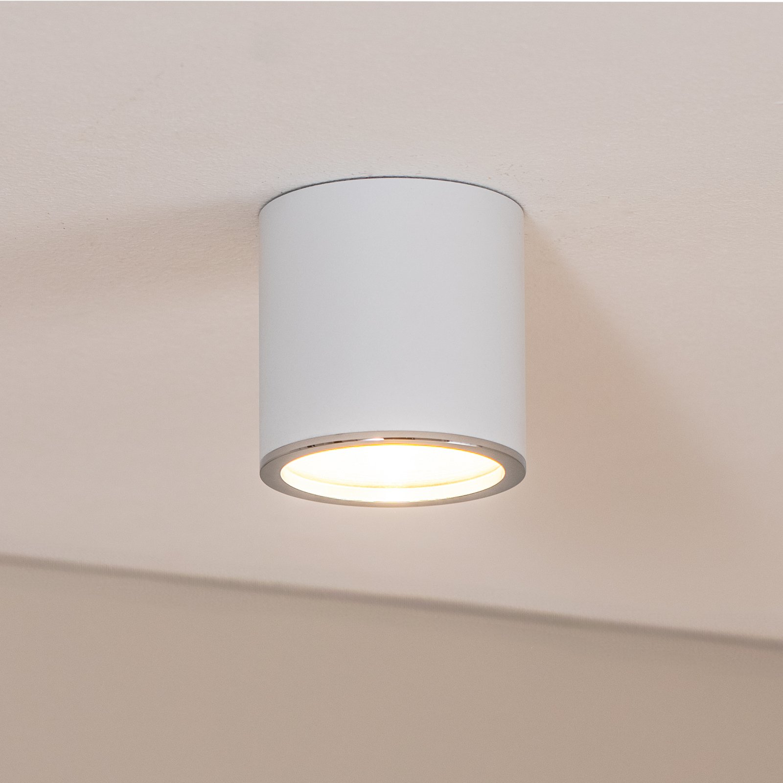 BEGA LED-Aufbaustrahler Studio Line, weiß/alu, Ø 9 cm, Alu