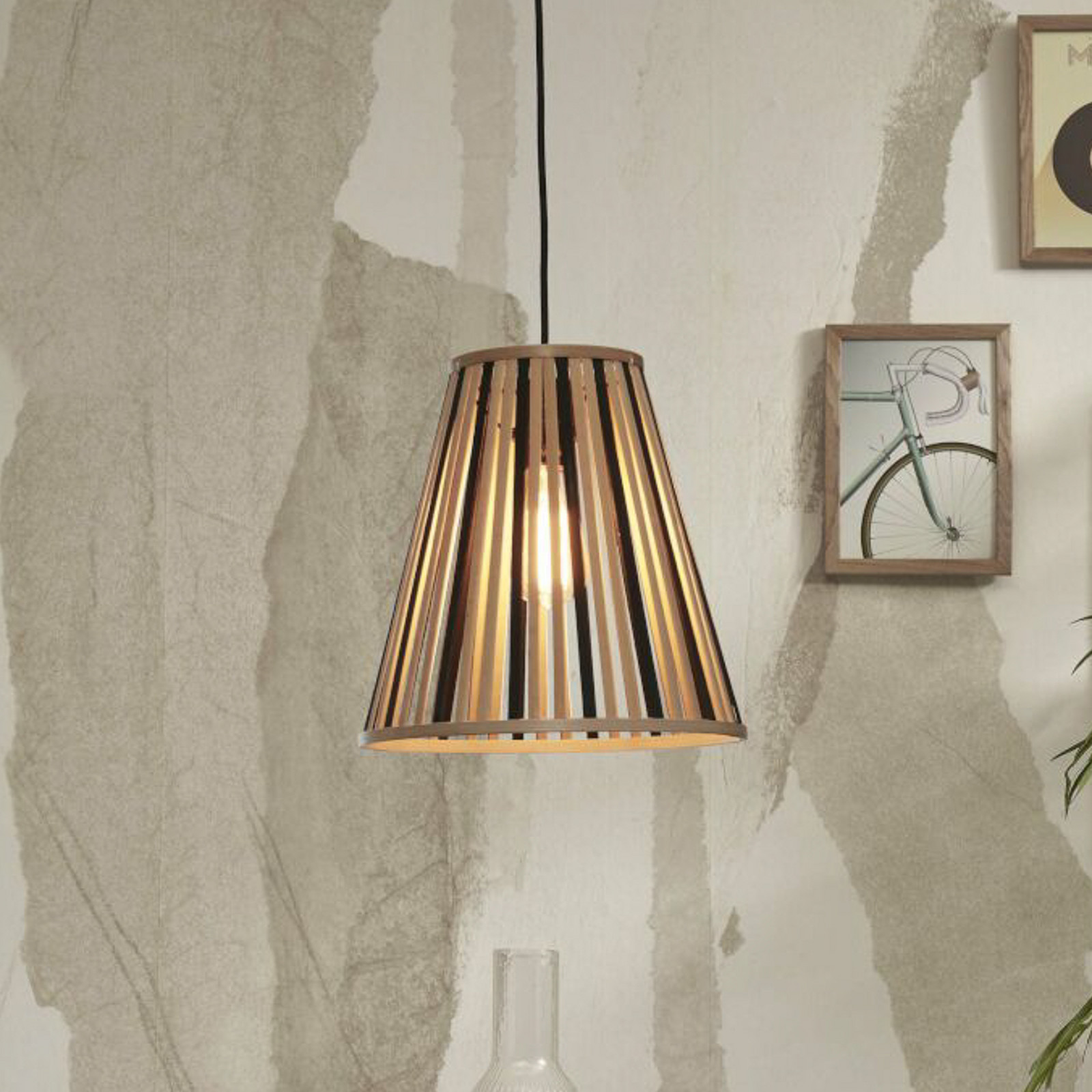 GOOD & MOJO Merapi con pendul 30cm natural/negru - Camera de zi / sufragerie - natural negru - Bamboo