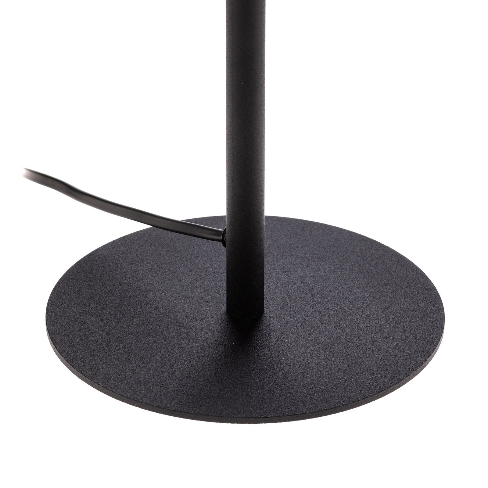 Настолна лампа Harmony, черна, естествена юта, височина 37 cm