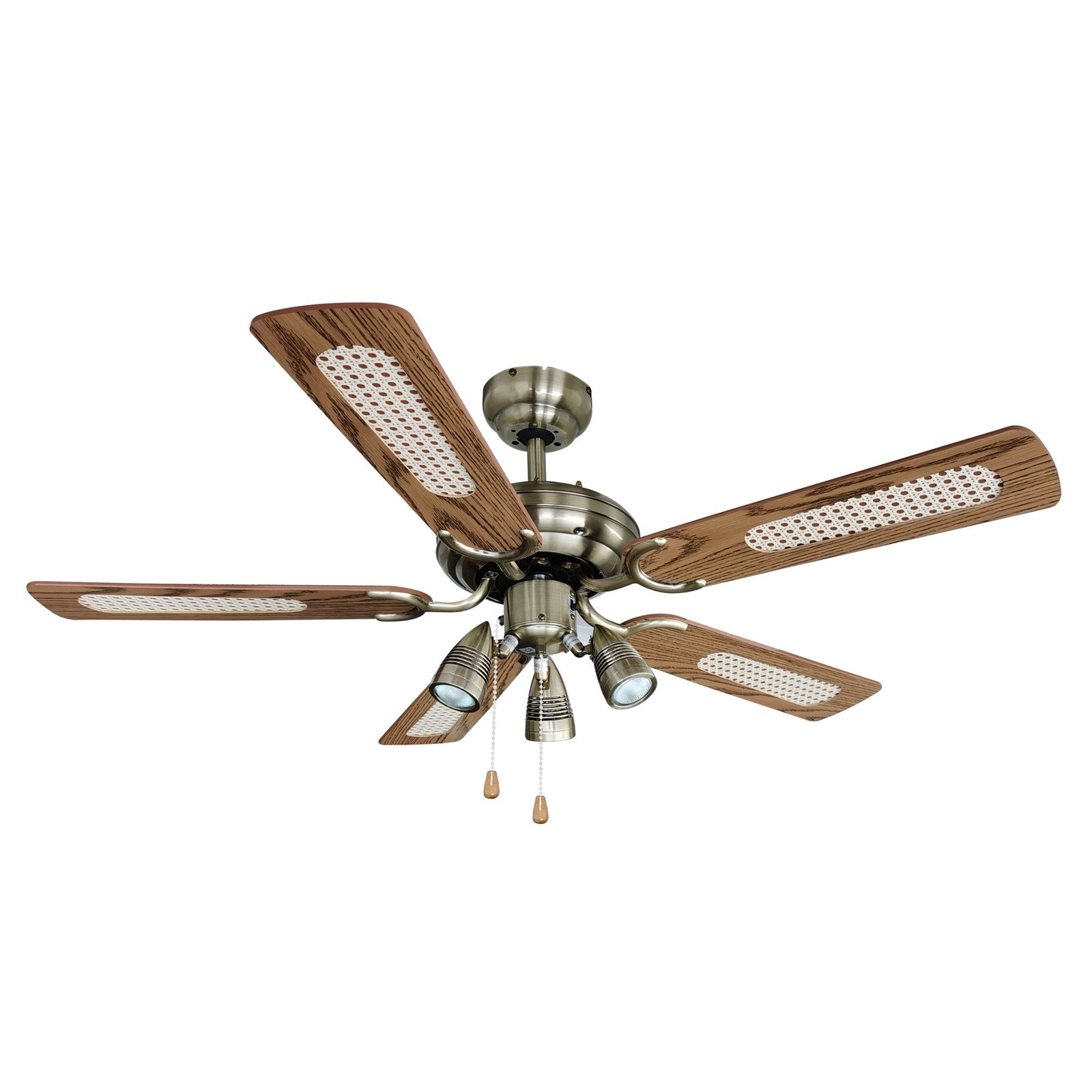 Lucande Deckenventilator mit Licht Anariki, leise, messing