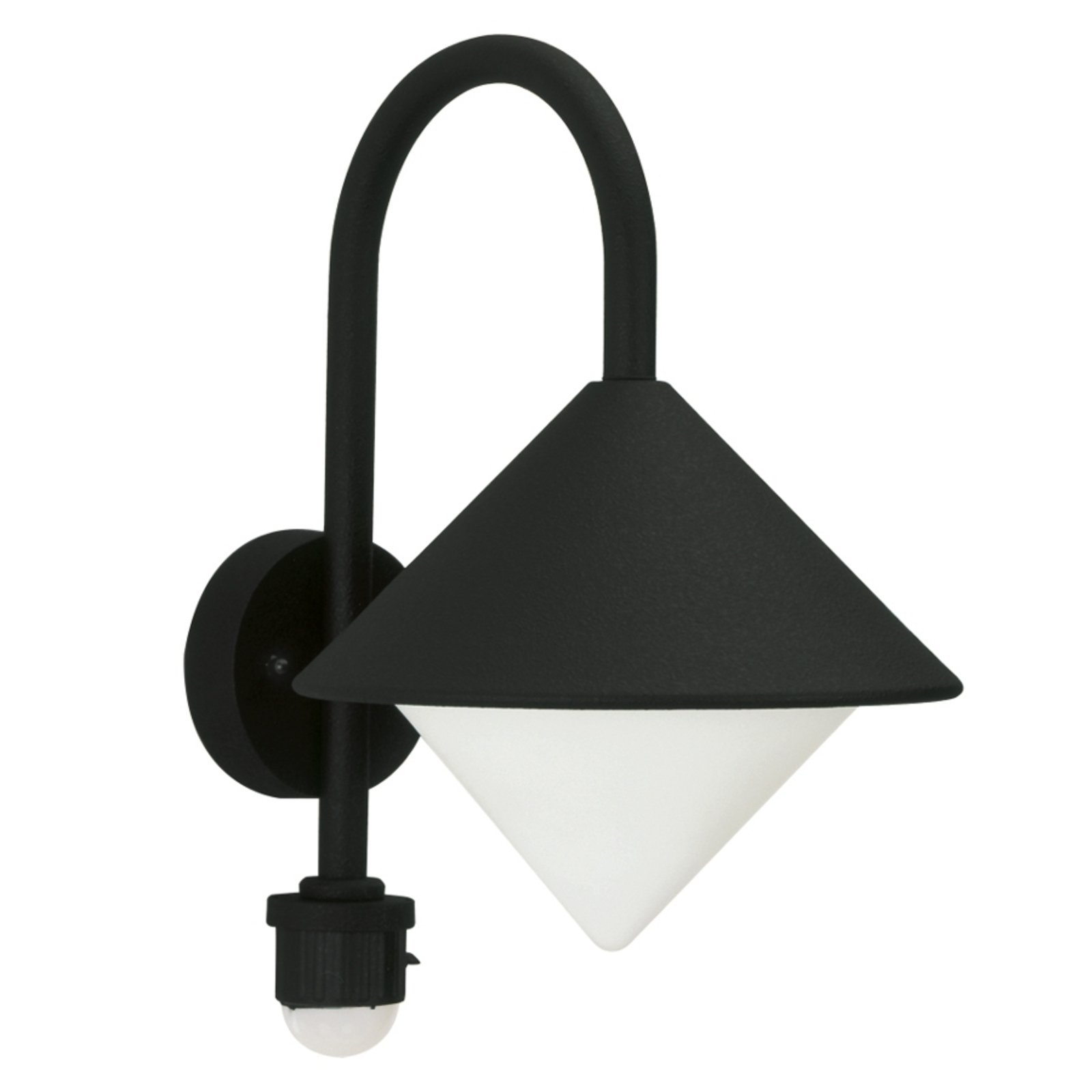 Jolanda vanjska zidna svjetiljka crna s pokretom.