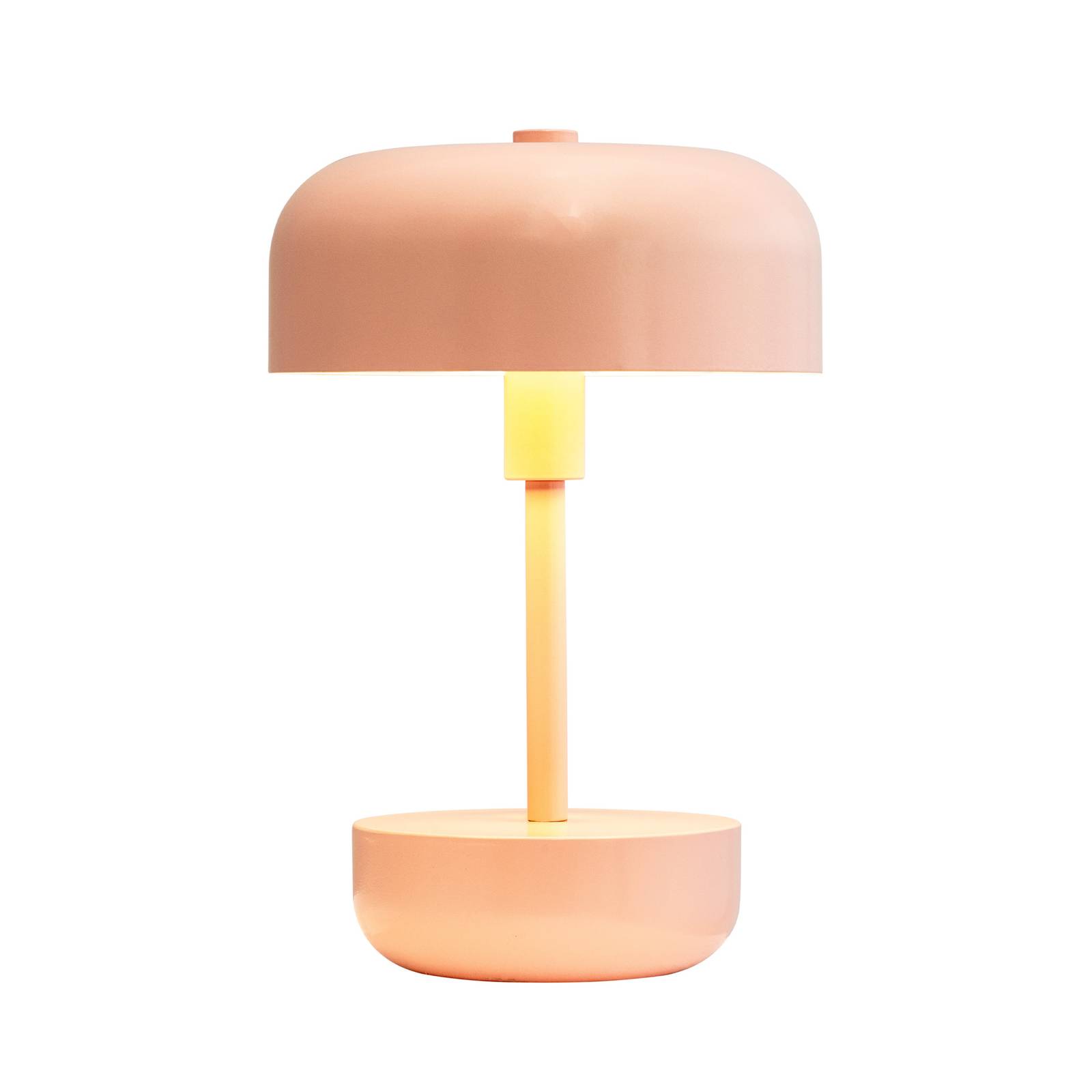 Dyberg Larsen LED-Akku-Tischleuchte Haipot, rosa, dimmbar