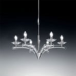 Chandelier ICARO with crystal glass 6-bulb, chrome