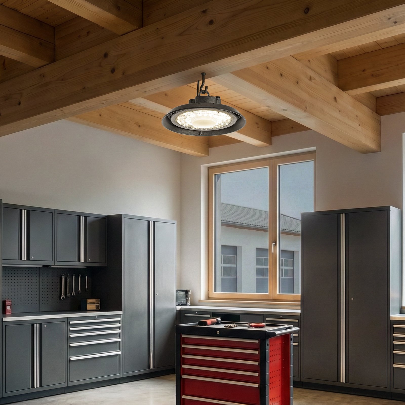 Prios LED-Hallenstrahler Maikel, schwarz, IP65, Highbay Prios LED-Hallenstrahler Maikel, schwarz, IP65, Highbay