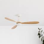 Poros ceiling fan, LED light white/light wood