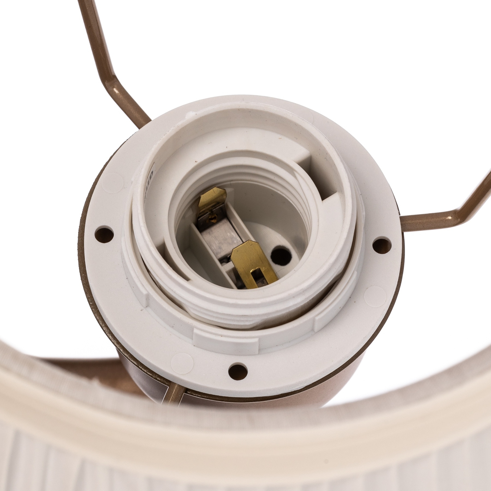 Wandlamp Atro, oud goud met witte kap