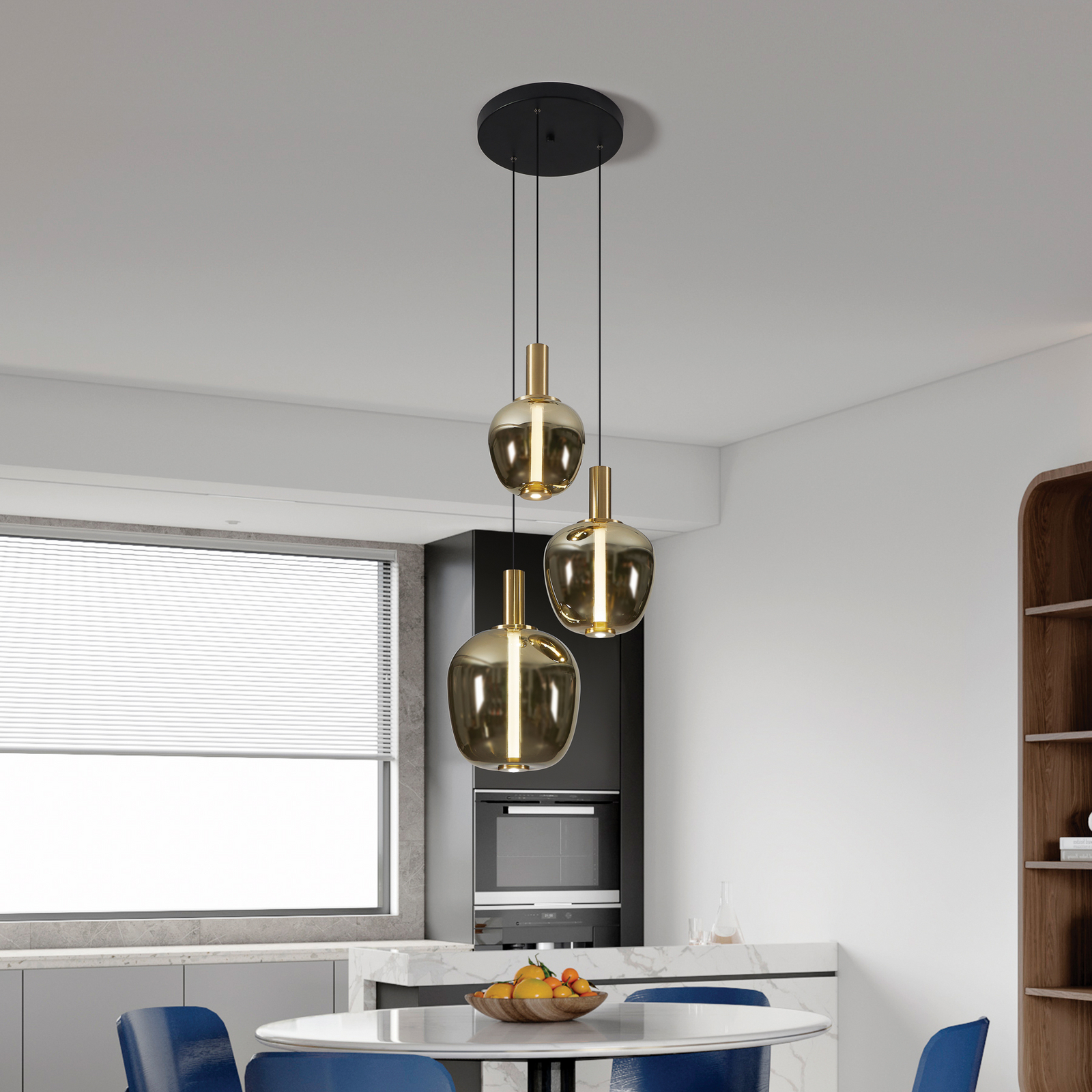 Suspension Fruitera dorée Ø 45 cm, à 3 lampes, CCT - Stars of Light