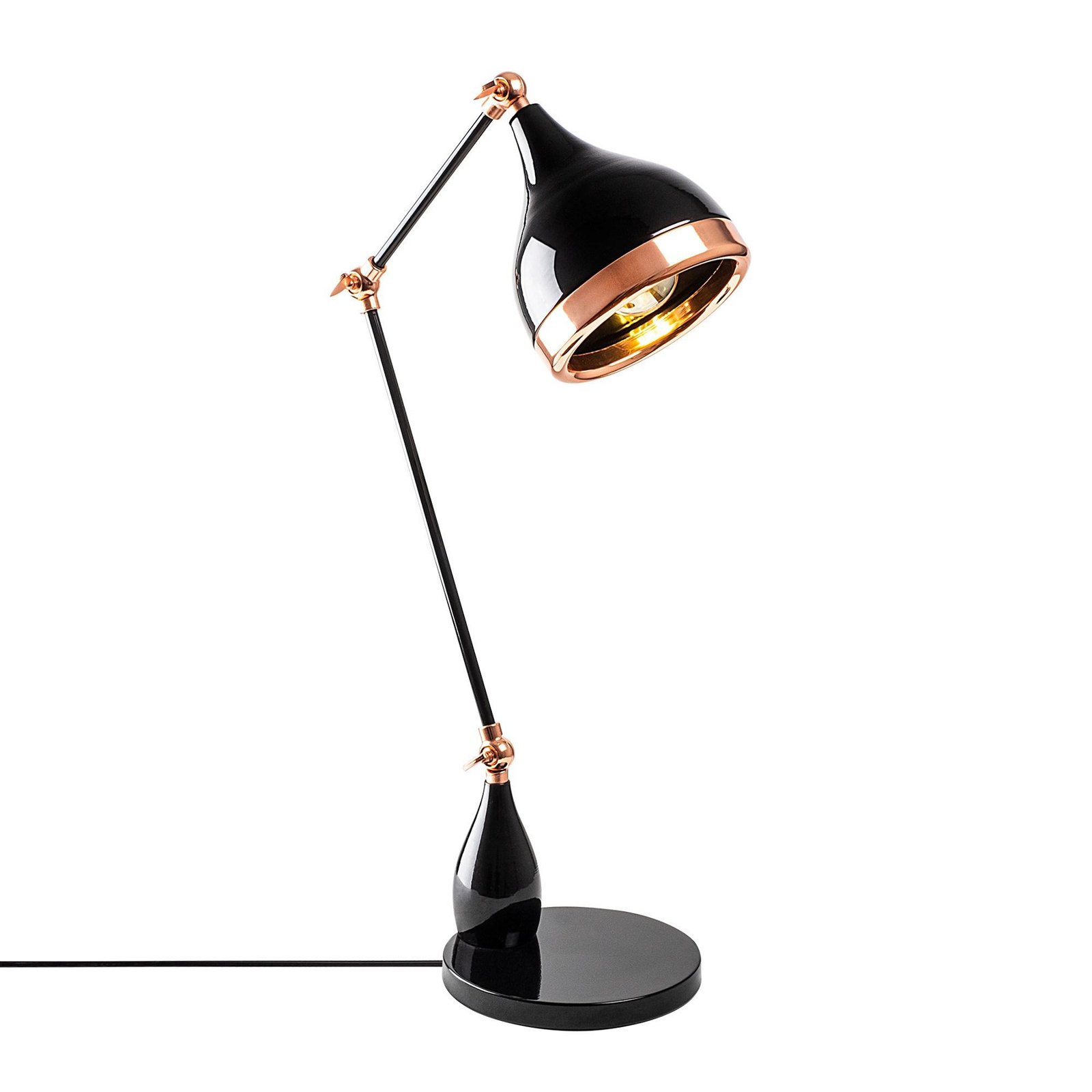 Yildo 7015 table lamp, black/copper, metal, height 50 cm