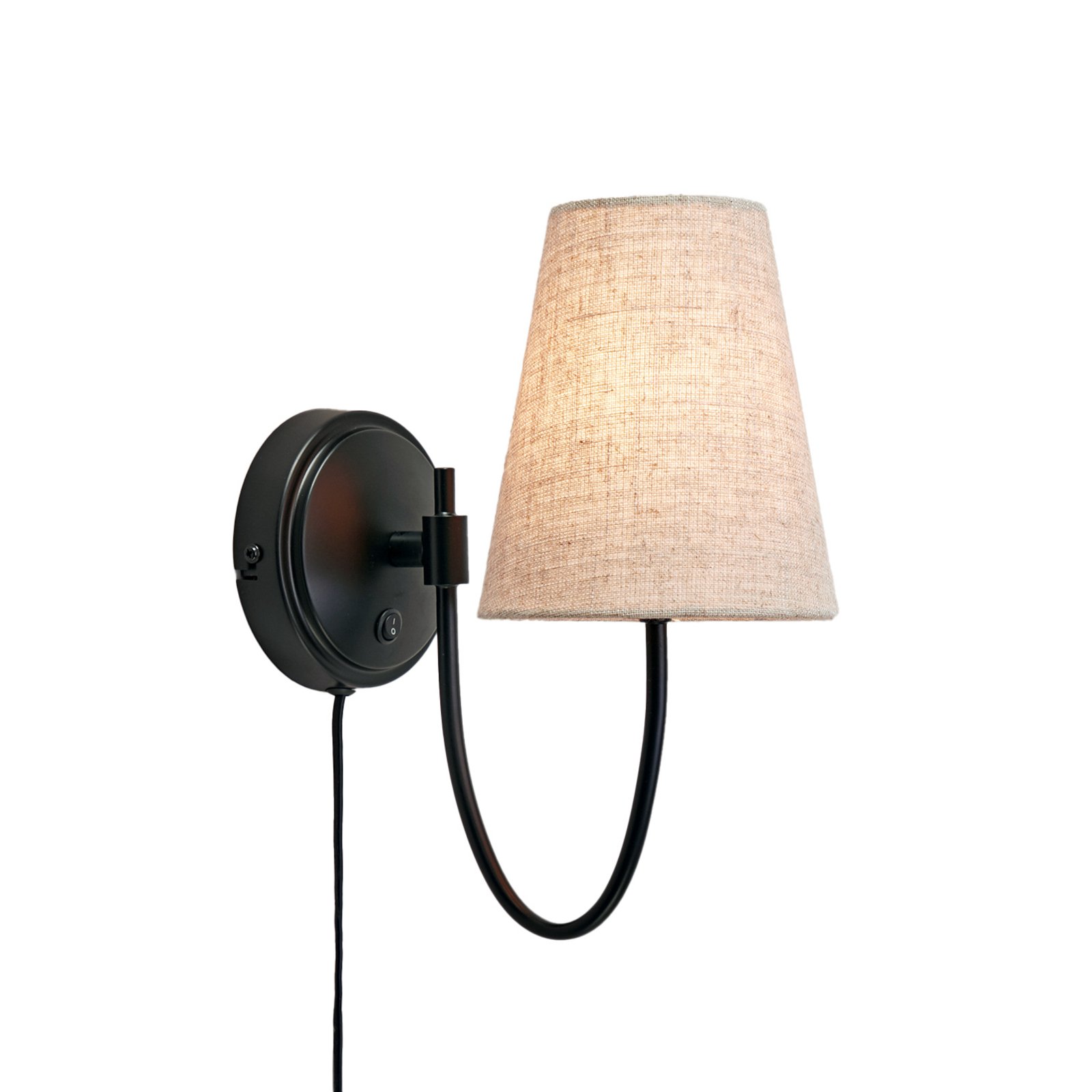 Markslöjd Wandleuchte Amar, beige/schwarz, Stecker, E14