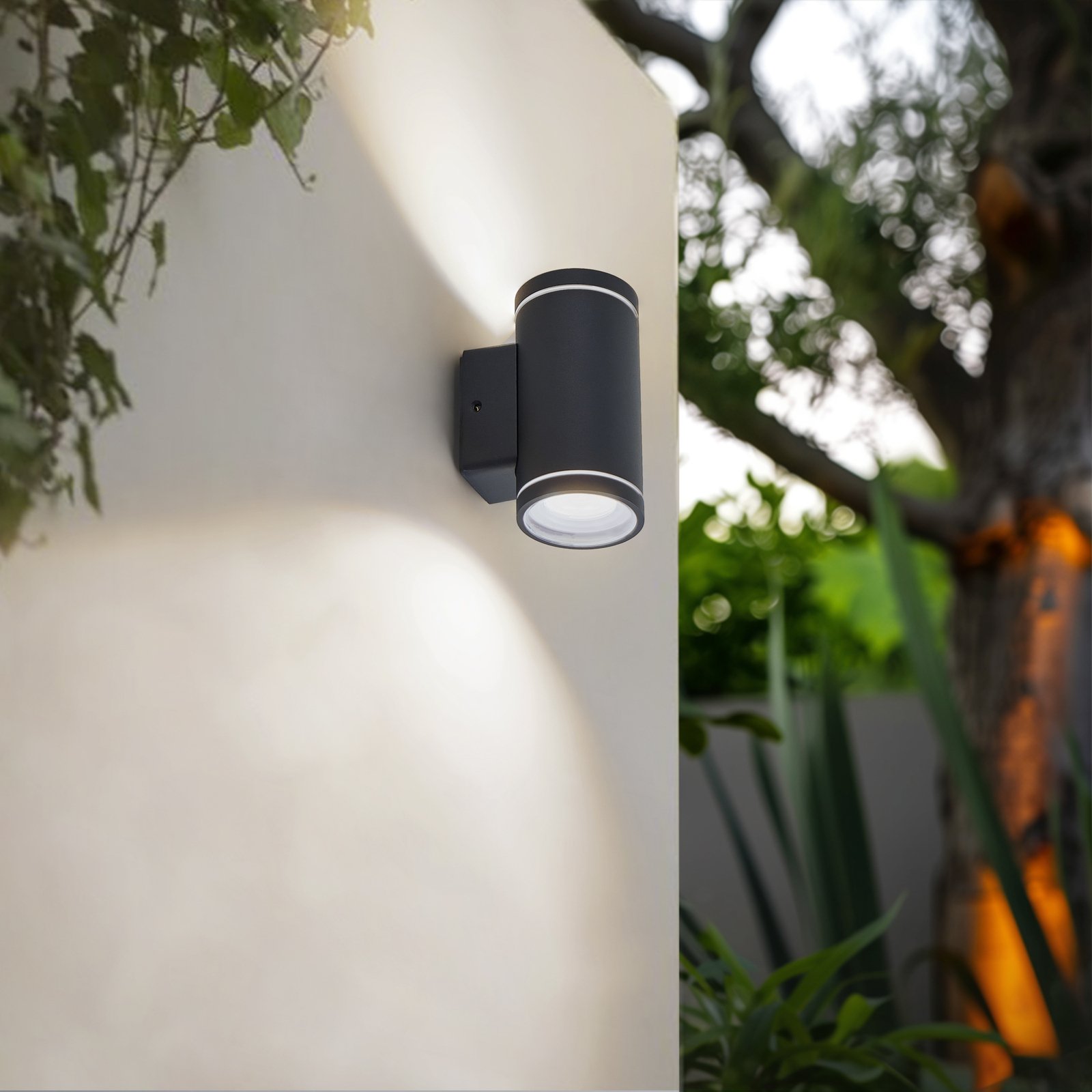 Valtin Smart LED Applique Murale d'Extérieur Noir - Lindby