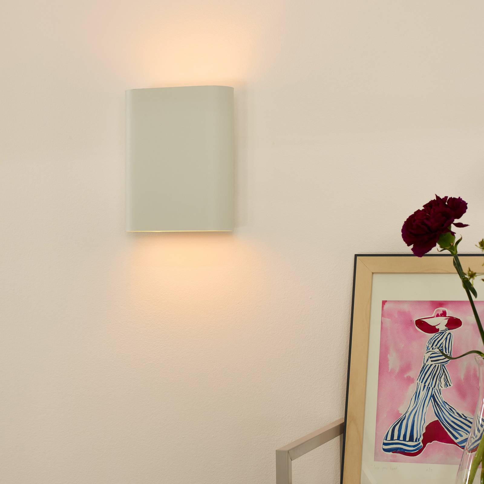 Lucide Wandlamp OVALIS, wit, hoogte 20 cm, metaal, up/down, E14