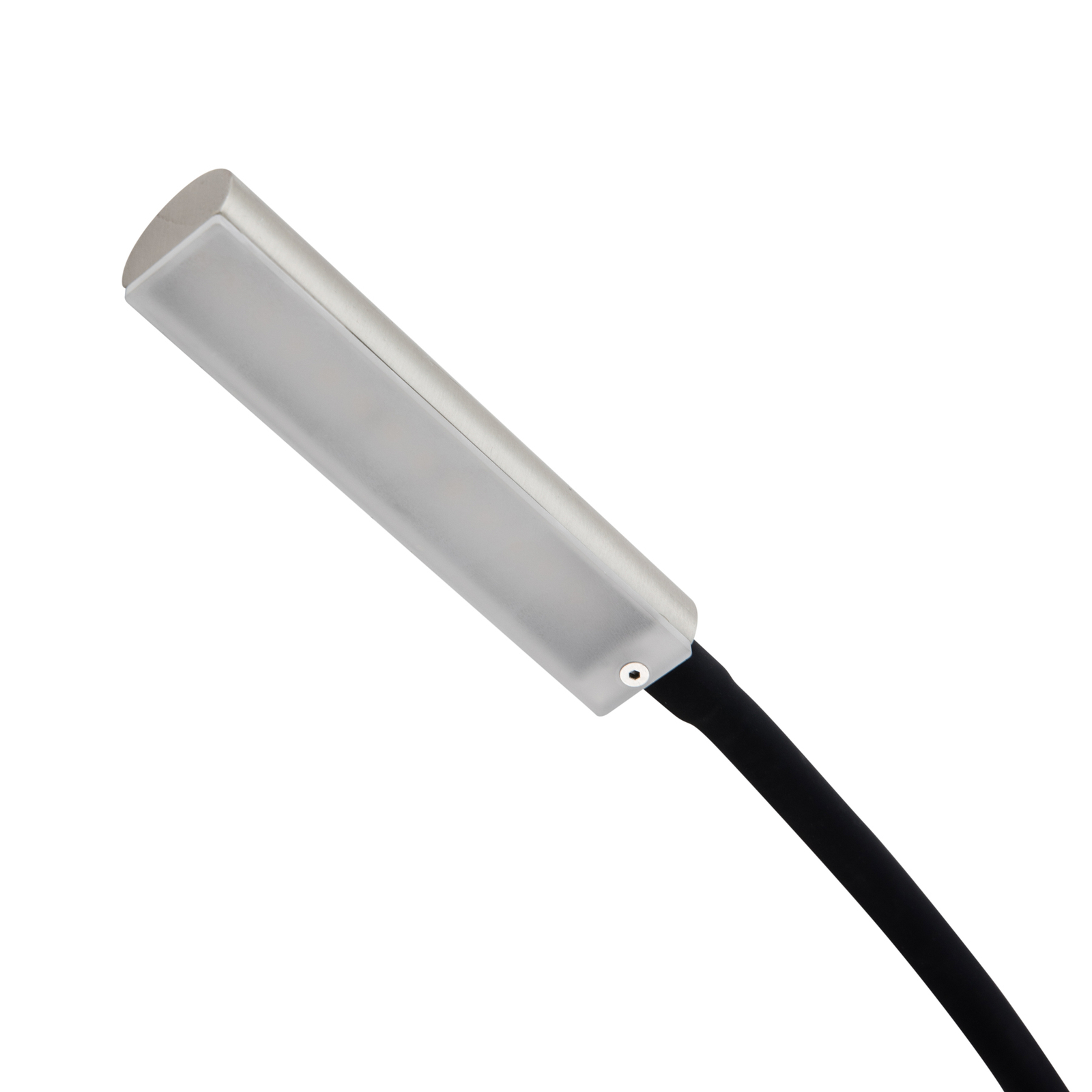Lindby Flexola LED-Leselampe, nickel, Kopf eckig