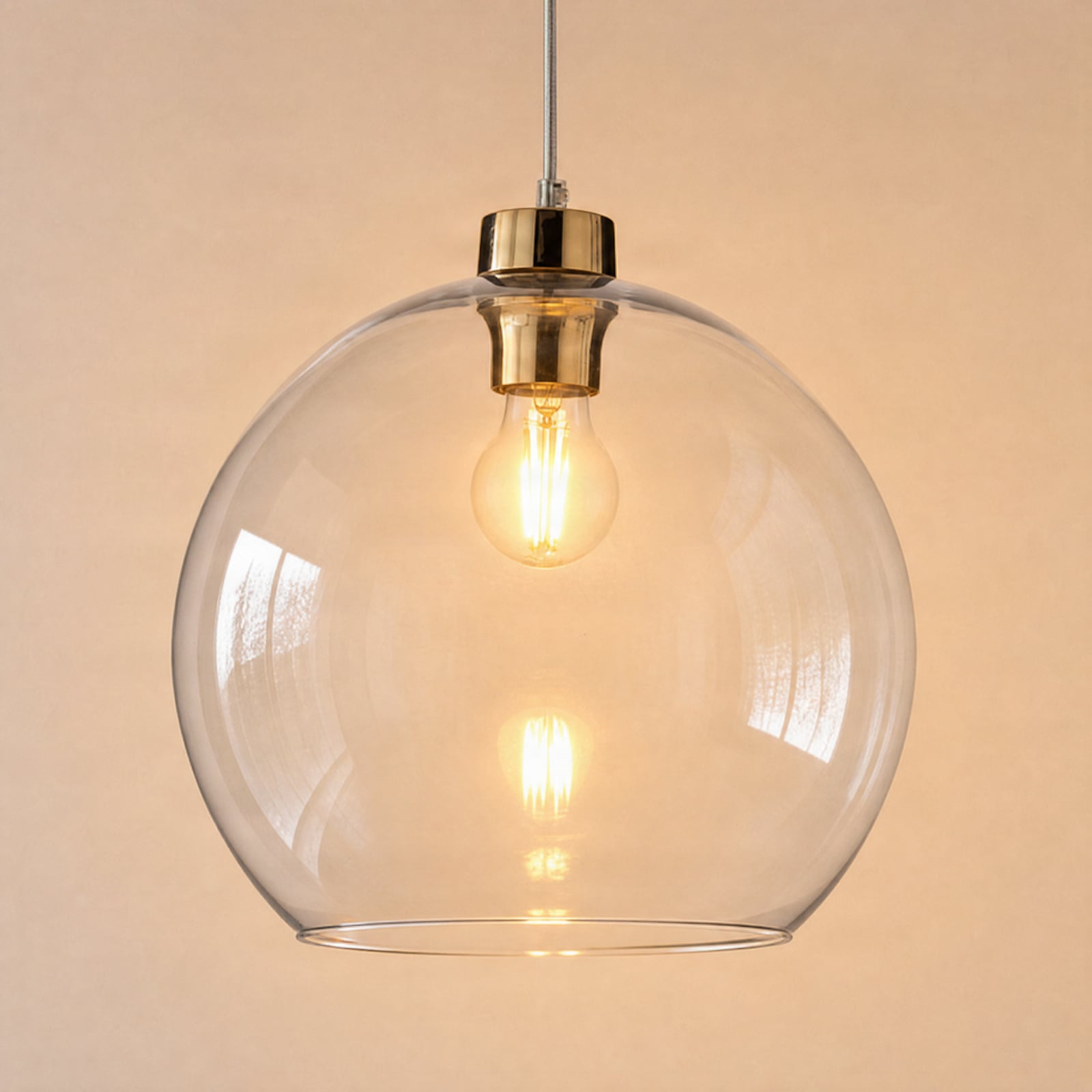 Hängeleuchte Cubus, transparent, Glas, Ø 30 cm, E27