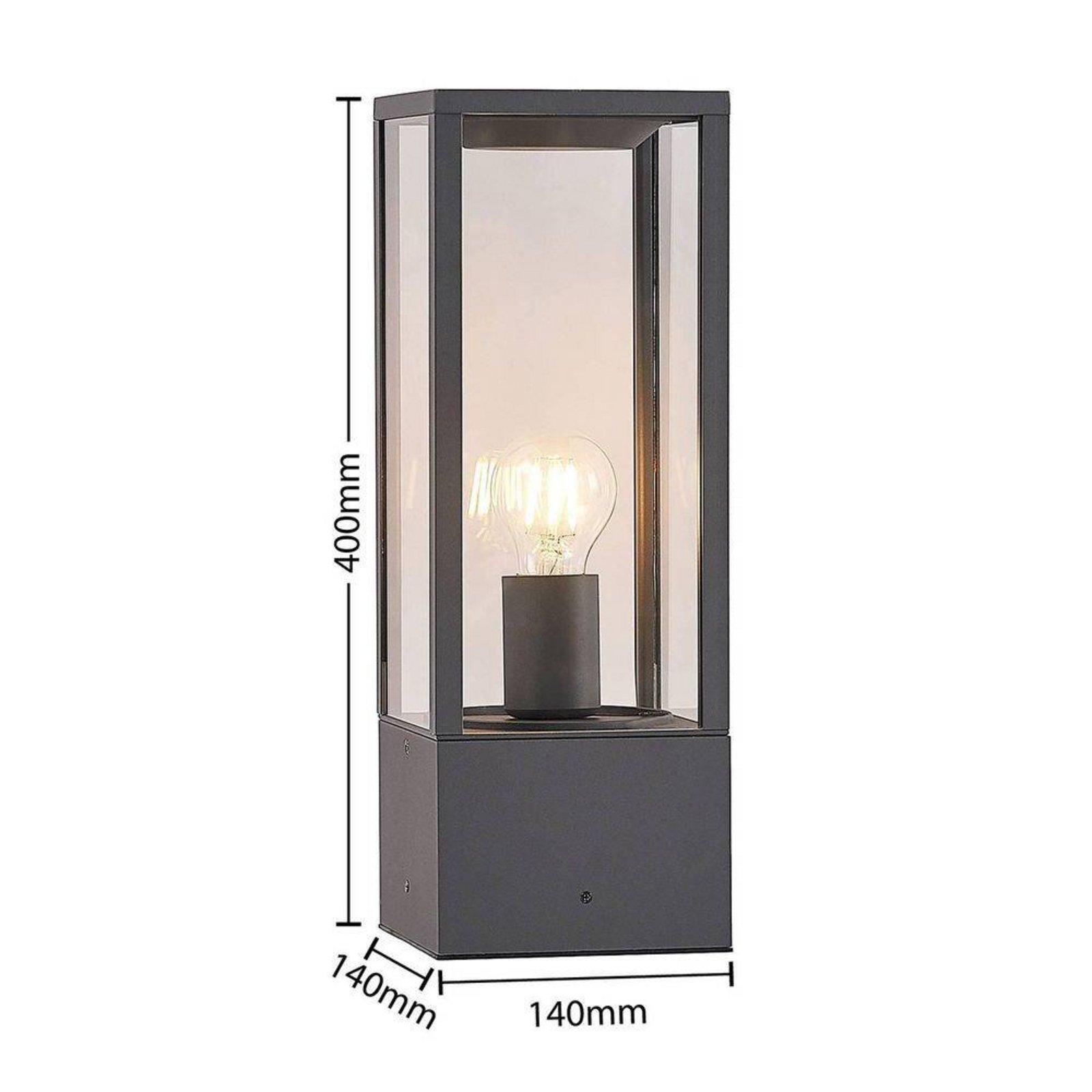 Peldar Zahradní Lampa H40 Dark Grey/Clear - Lindby