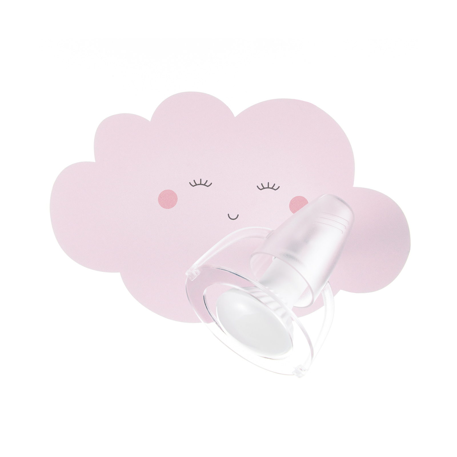 Wandlamp Wolkengezicht in roze met spot