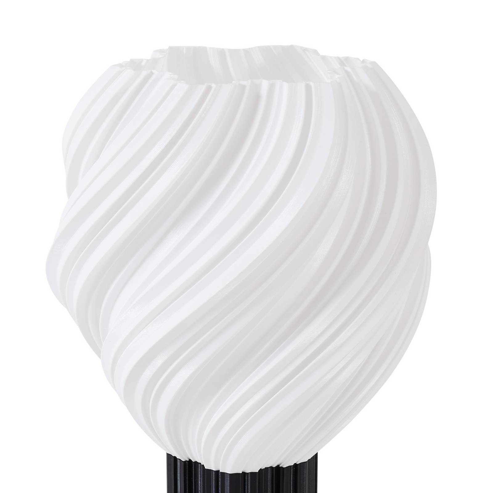 Lampa stołowa Lindby Nuvia, wysokość 39,1 cm, biała, druk 3D