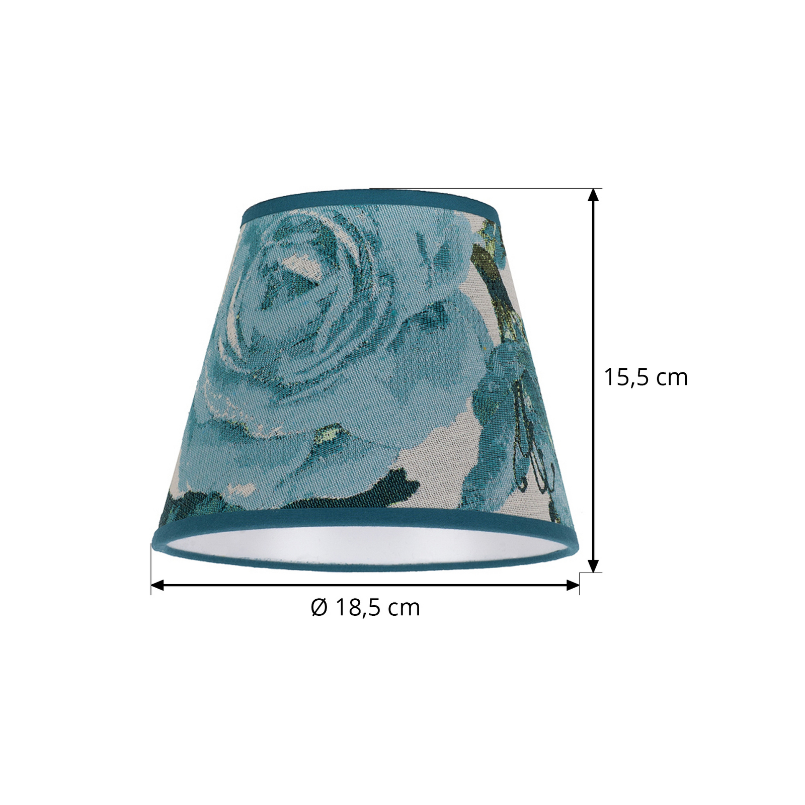 Abajur Sofia Altura 15,5 cm Padrão floral turquesa Abajur Sofia Altura 15,5 cm Padrão floral turquesa