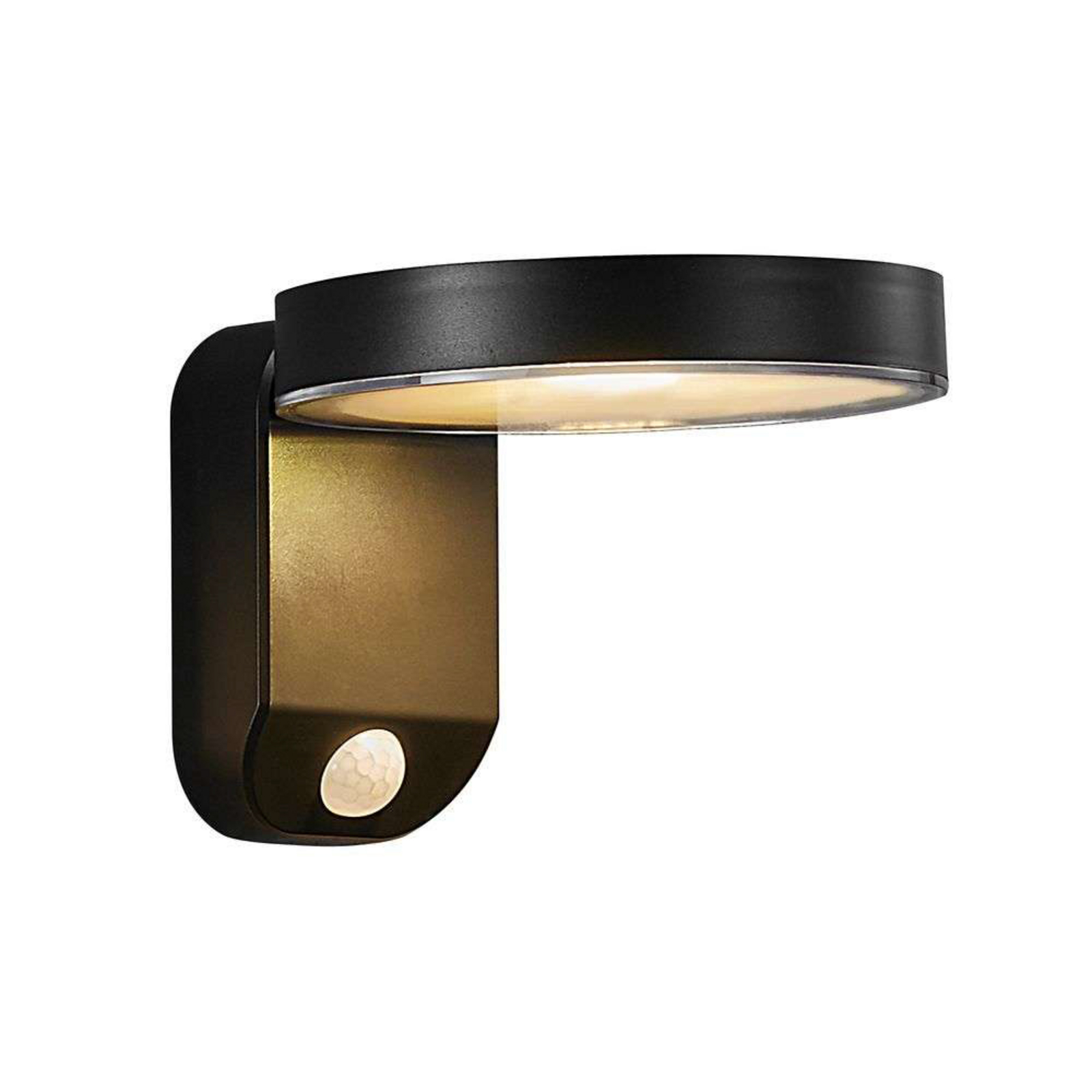 Rica Round LED Célula Solar Candeeiro de Parede Black - Nordlux