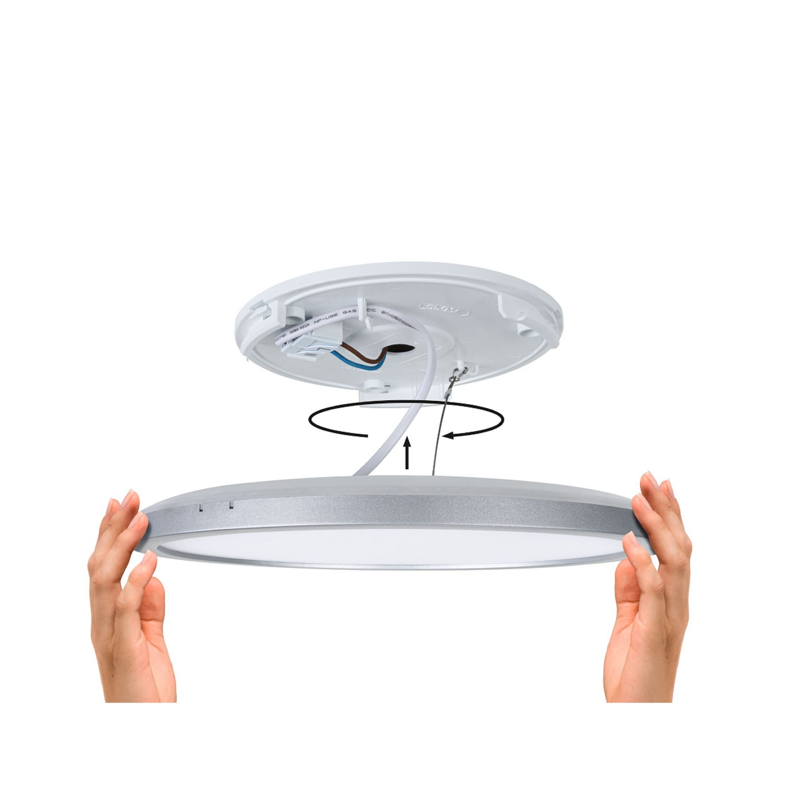 Panneau LED Paulmann Atria Shine Ø 42 cm, finition bois, IP44, 4000 K,