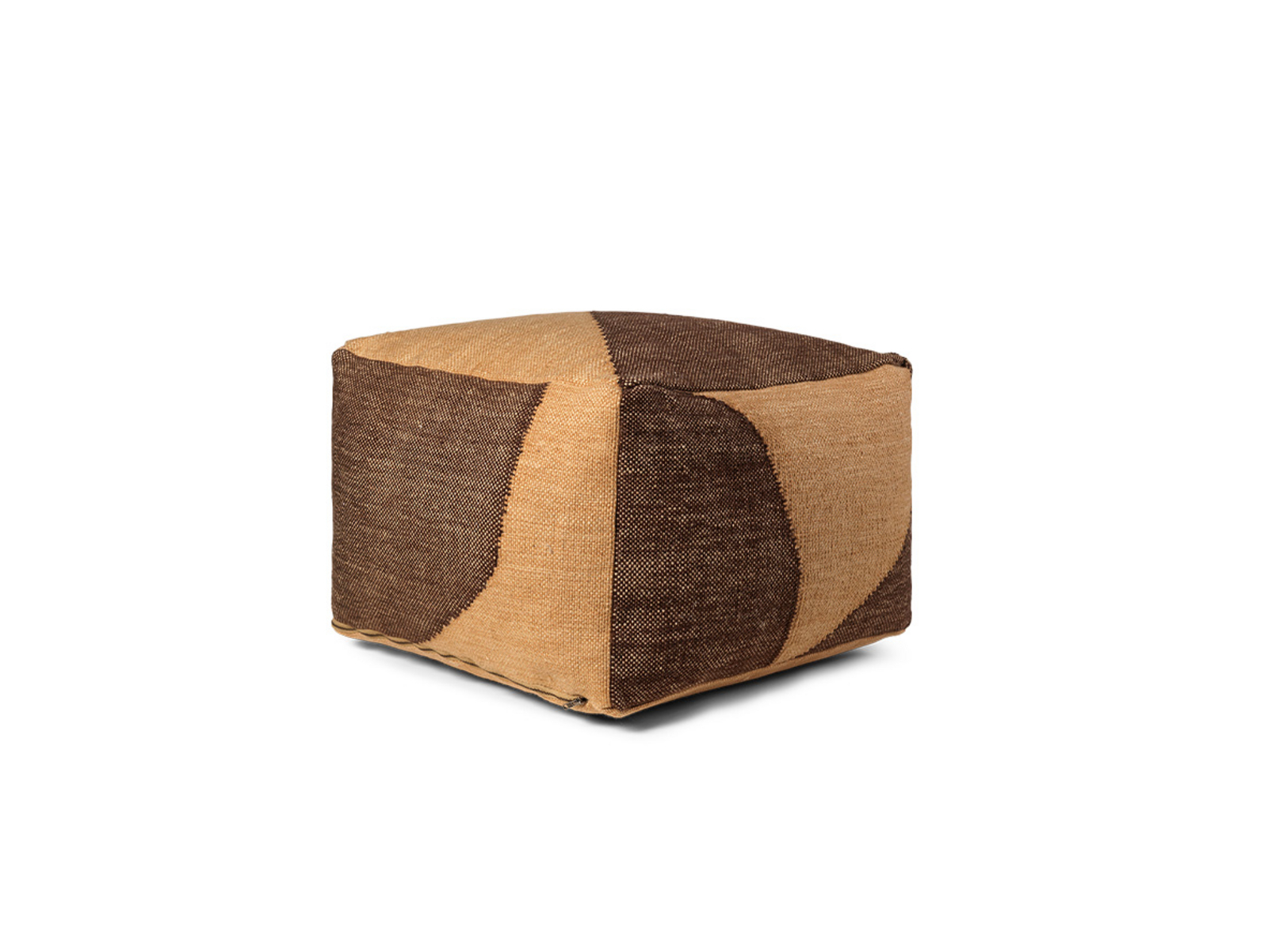 Forene Square Pouf Tan/Chocolate - ferm LIVING